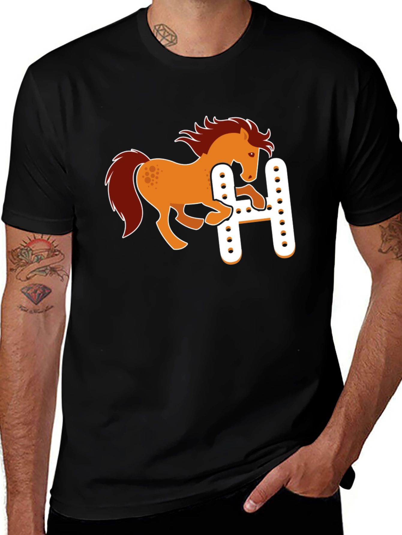 Variant 11 of Equestrian Horse Jump T-Shirt