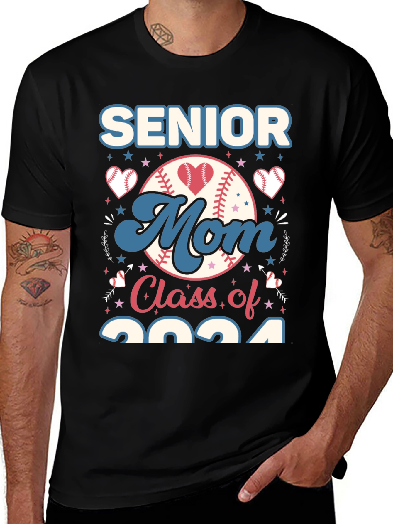 Variant 25 of Senior Mom Baseball Class of 2024 T-Shirt