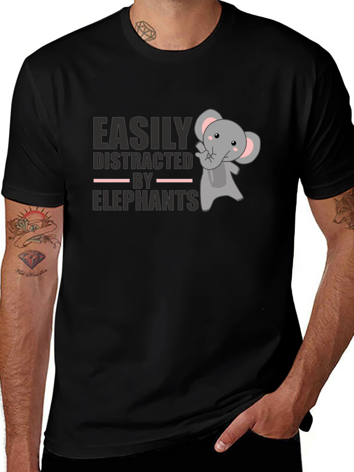 Variant 24 of Easily Distracted By Elephants T-Shirt