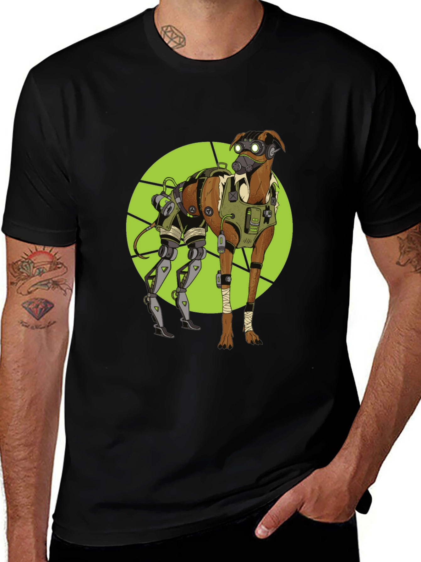 Variant 4 of Cyberpunk Dog T-Shirt - Futuristic Style