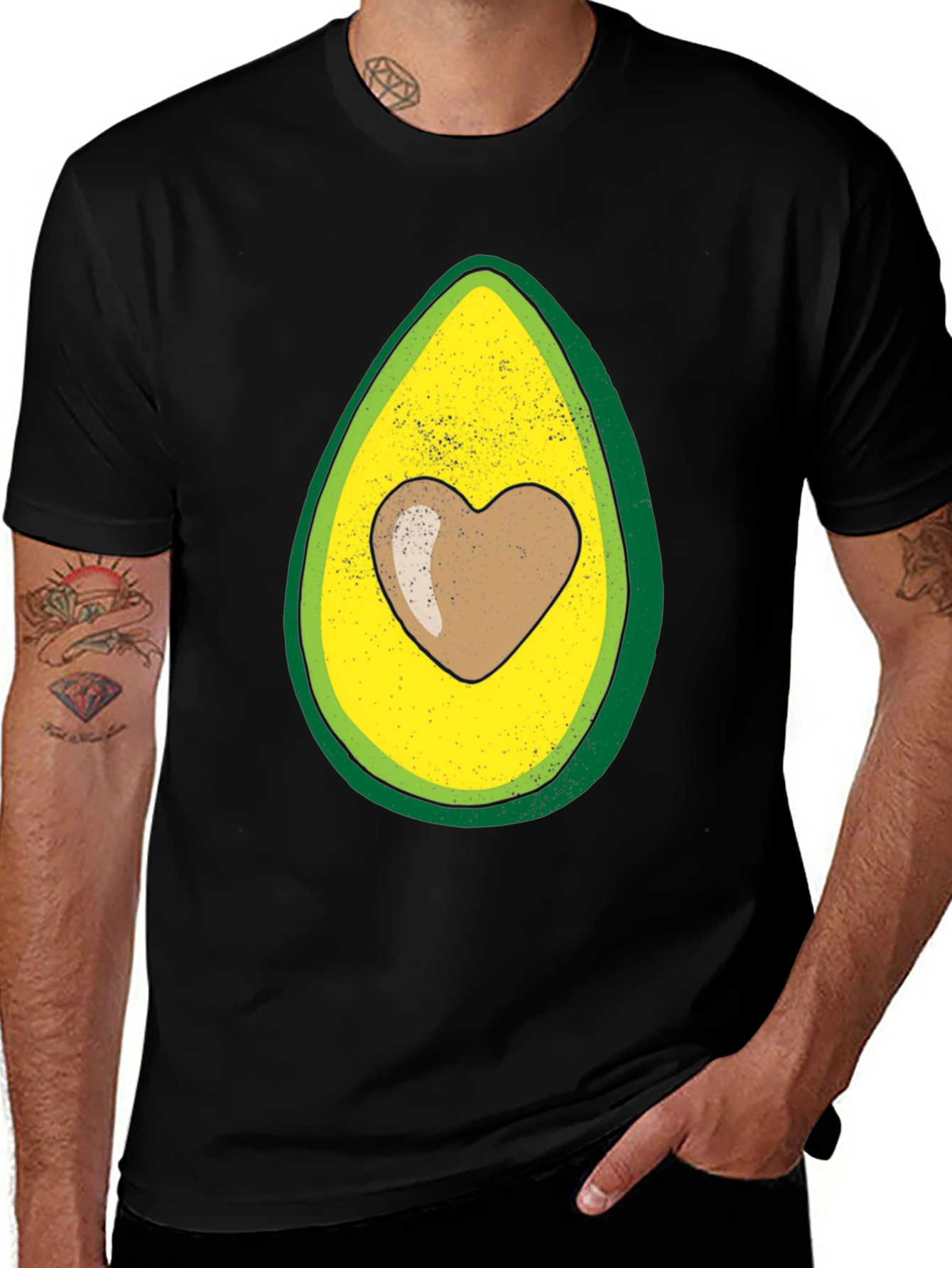 Variant 10 of Avocado Heart Graphic T-Shirt - Trendy Casual Wear