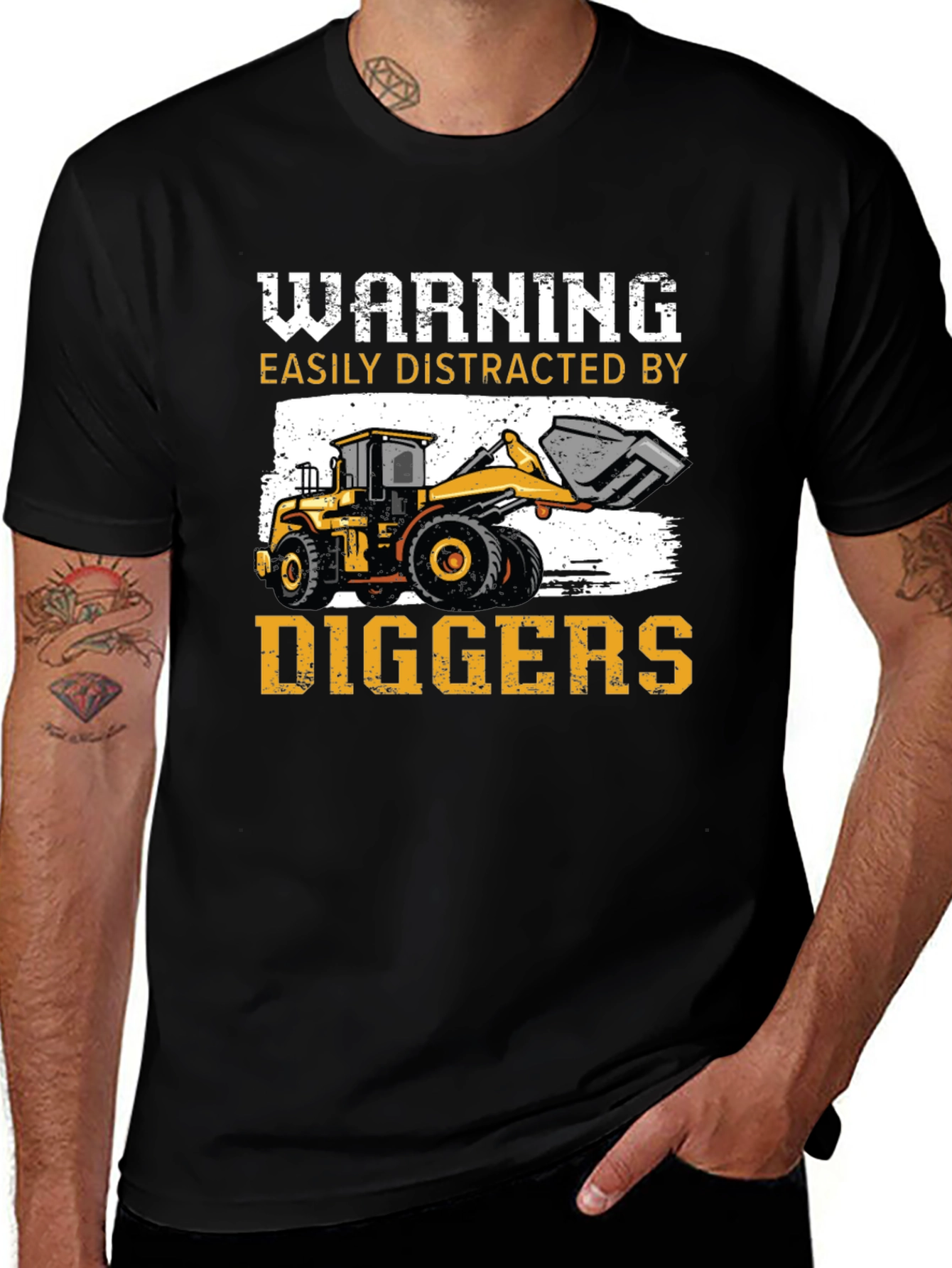 Variant 25 of Warning Easily Distracted by Diggers T-Shirt