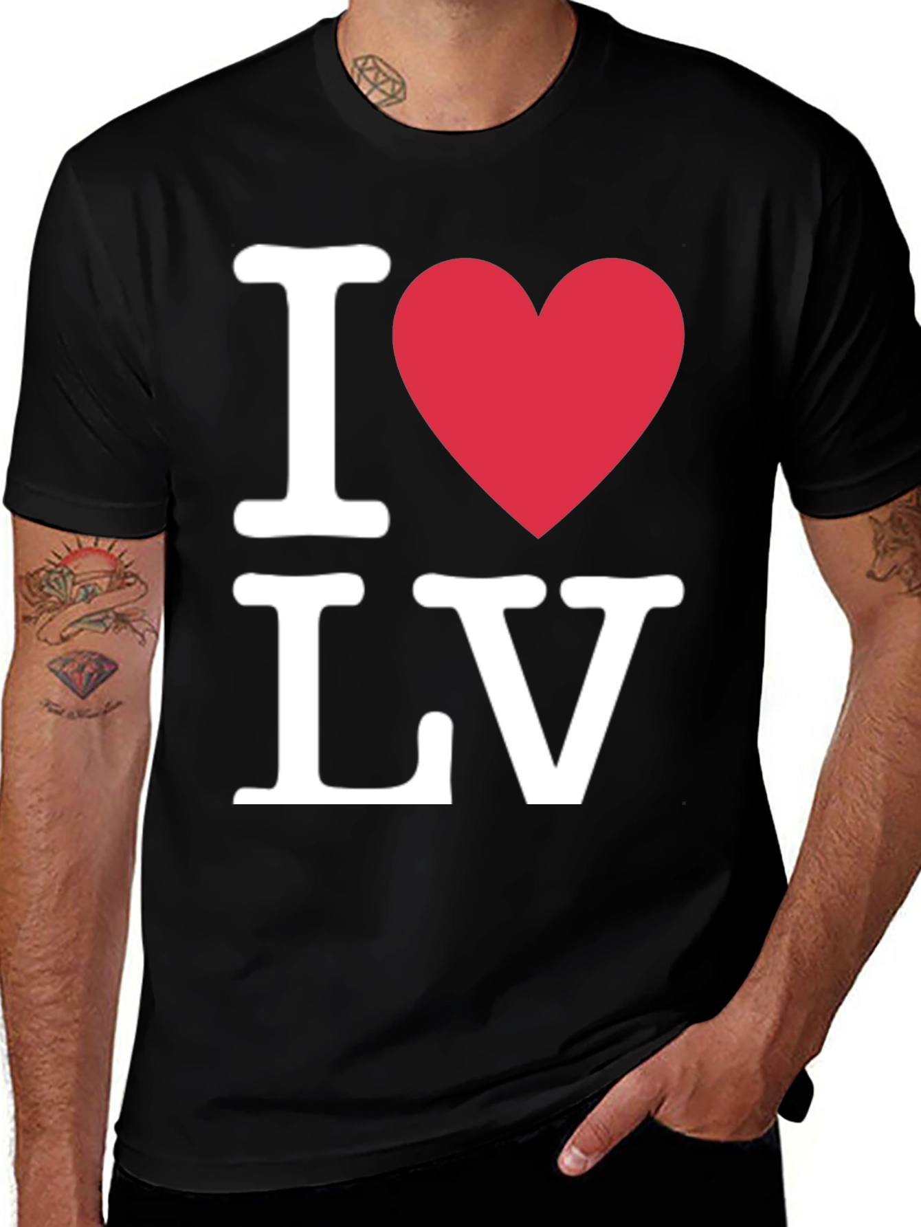I Heart LV Black T-Shirt