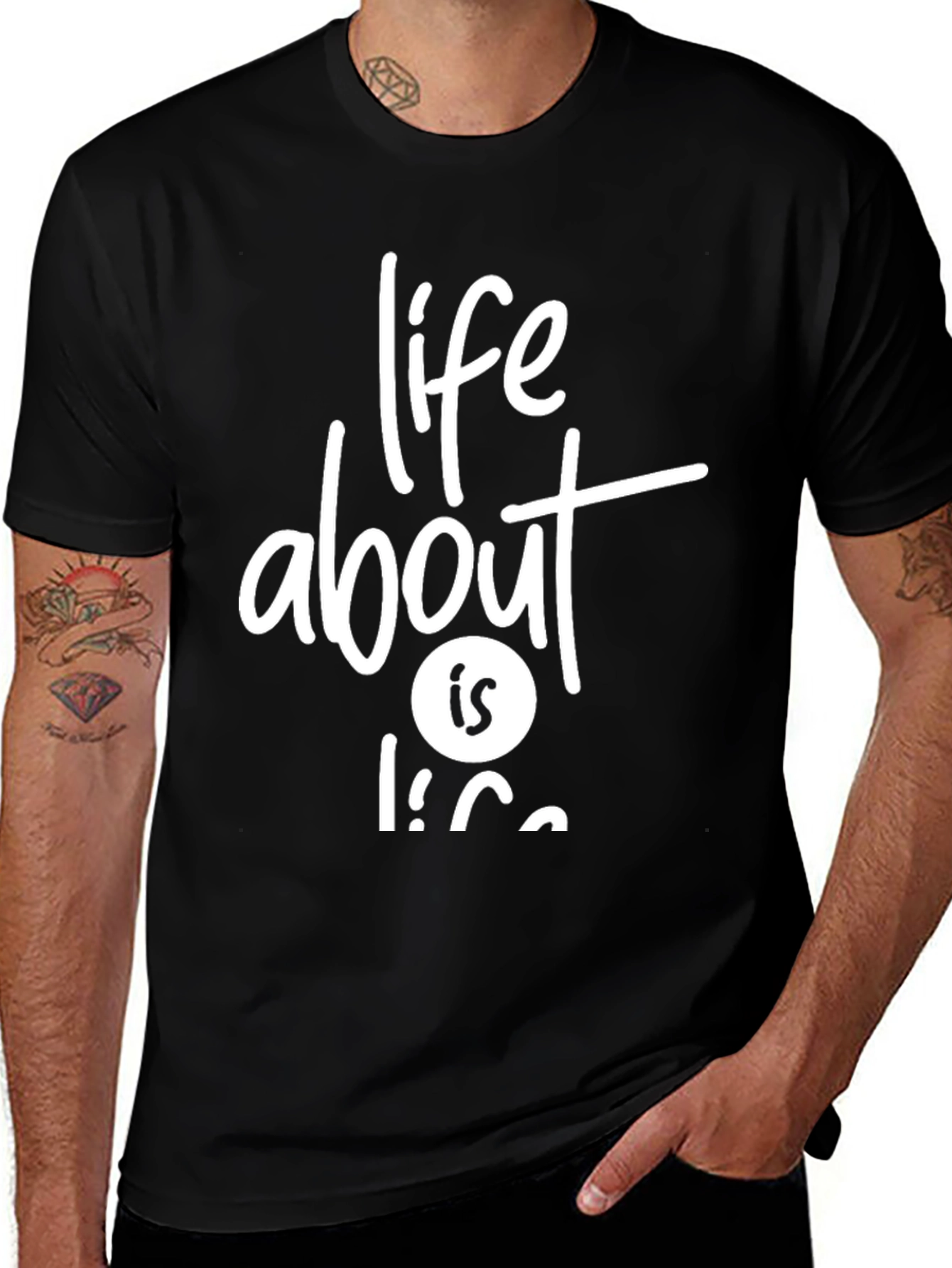 Variant 29 of Life is Life Black Graphic Tee - Mens