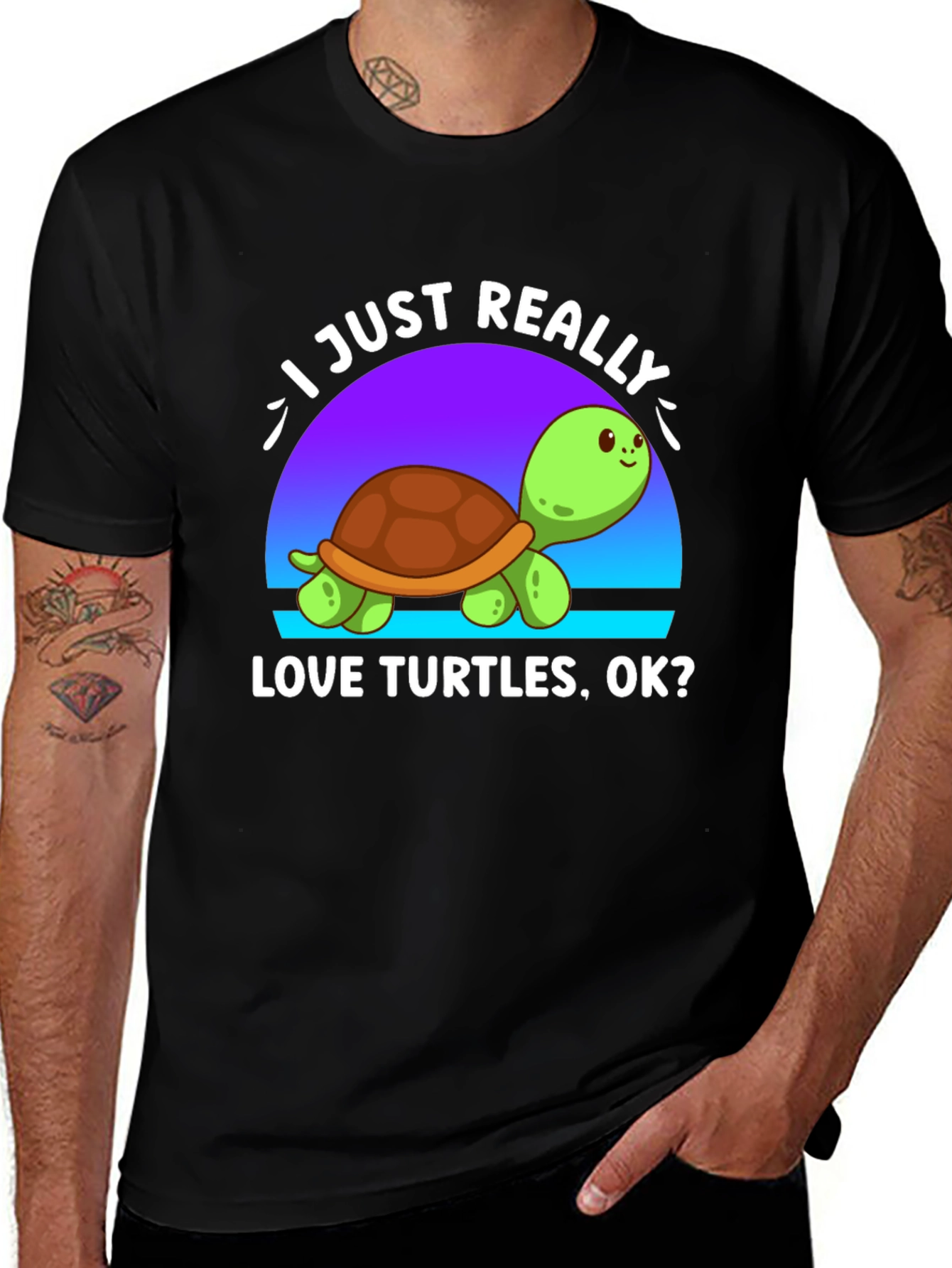Variant 3 of I Just Really Love Turtles, OK? T-Shirt