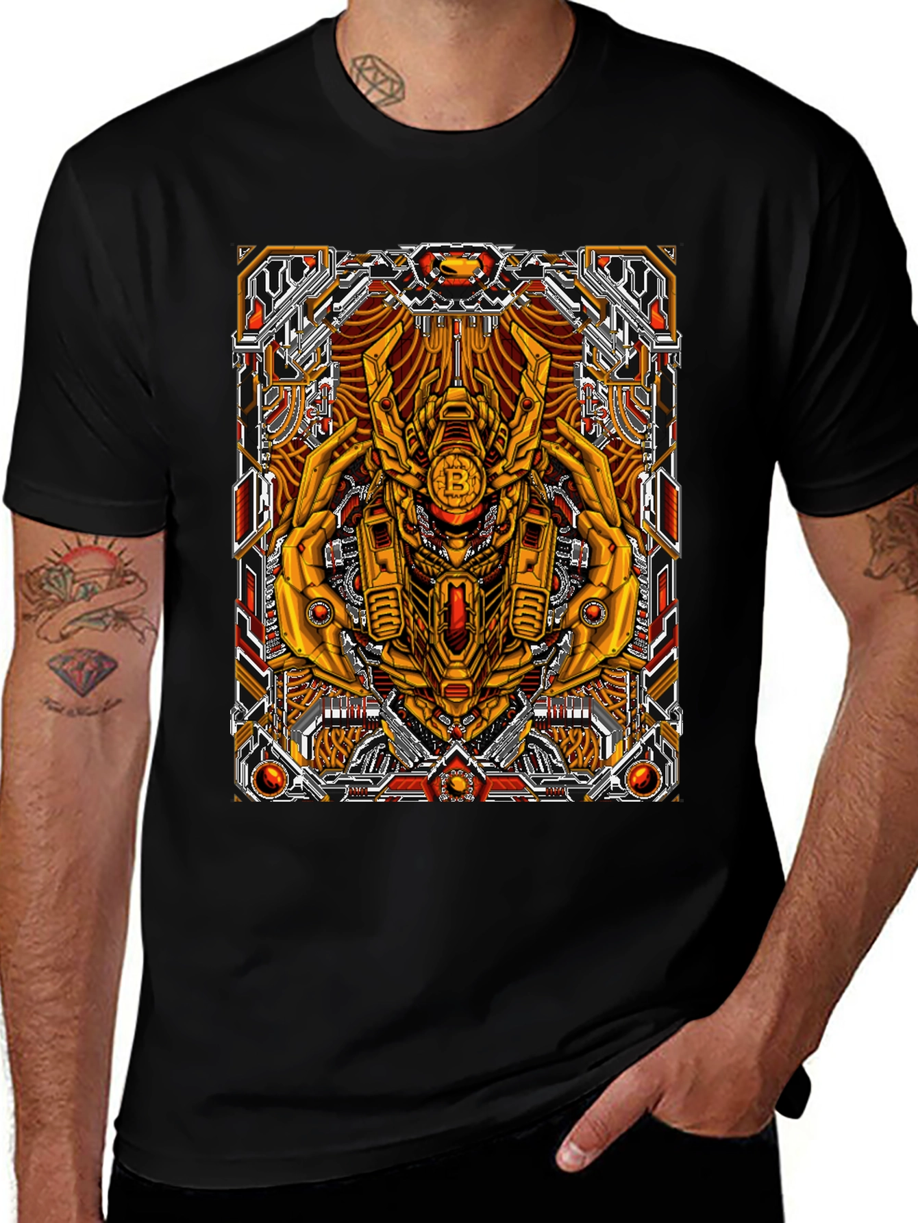 Variant 9 of Bitcoin Robot Graphic Tee - Sci-Fi Crypto T-Shirt