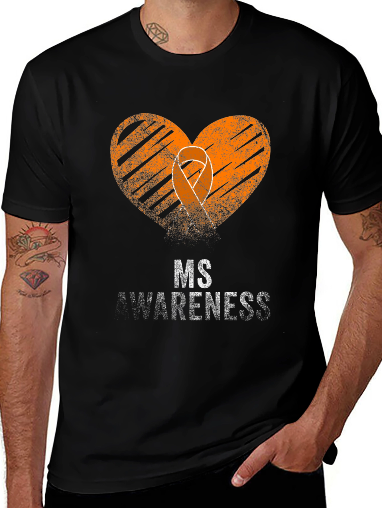 MS Awareness Graphic T-Shirt - Heart Ribbon Design