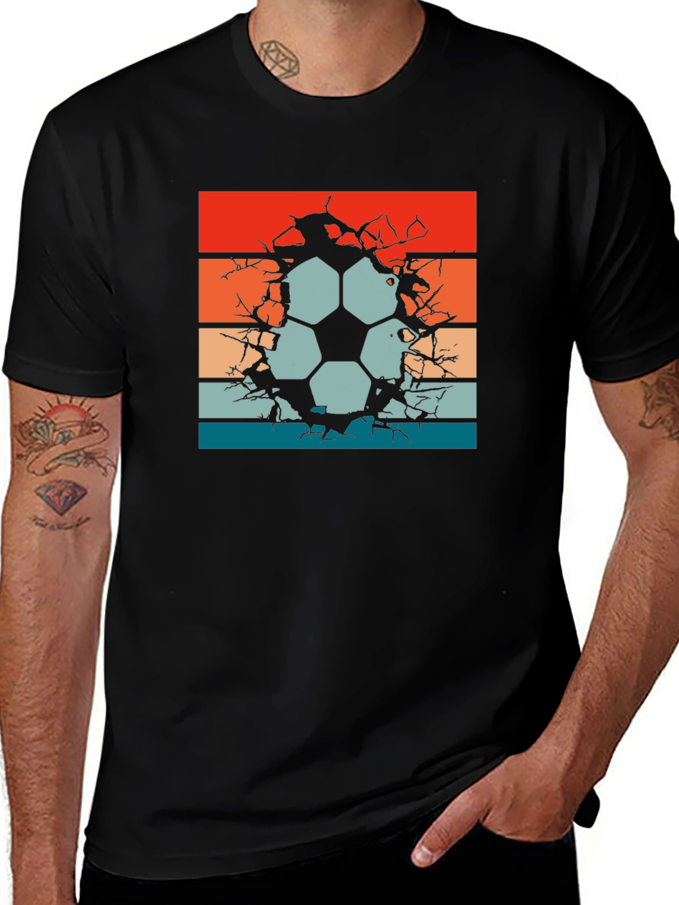Variant 27 of Retro Soccer Ball Graphic Tee