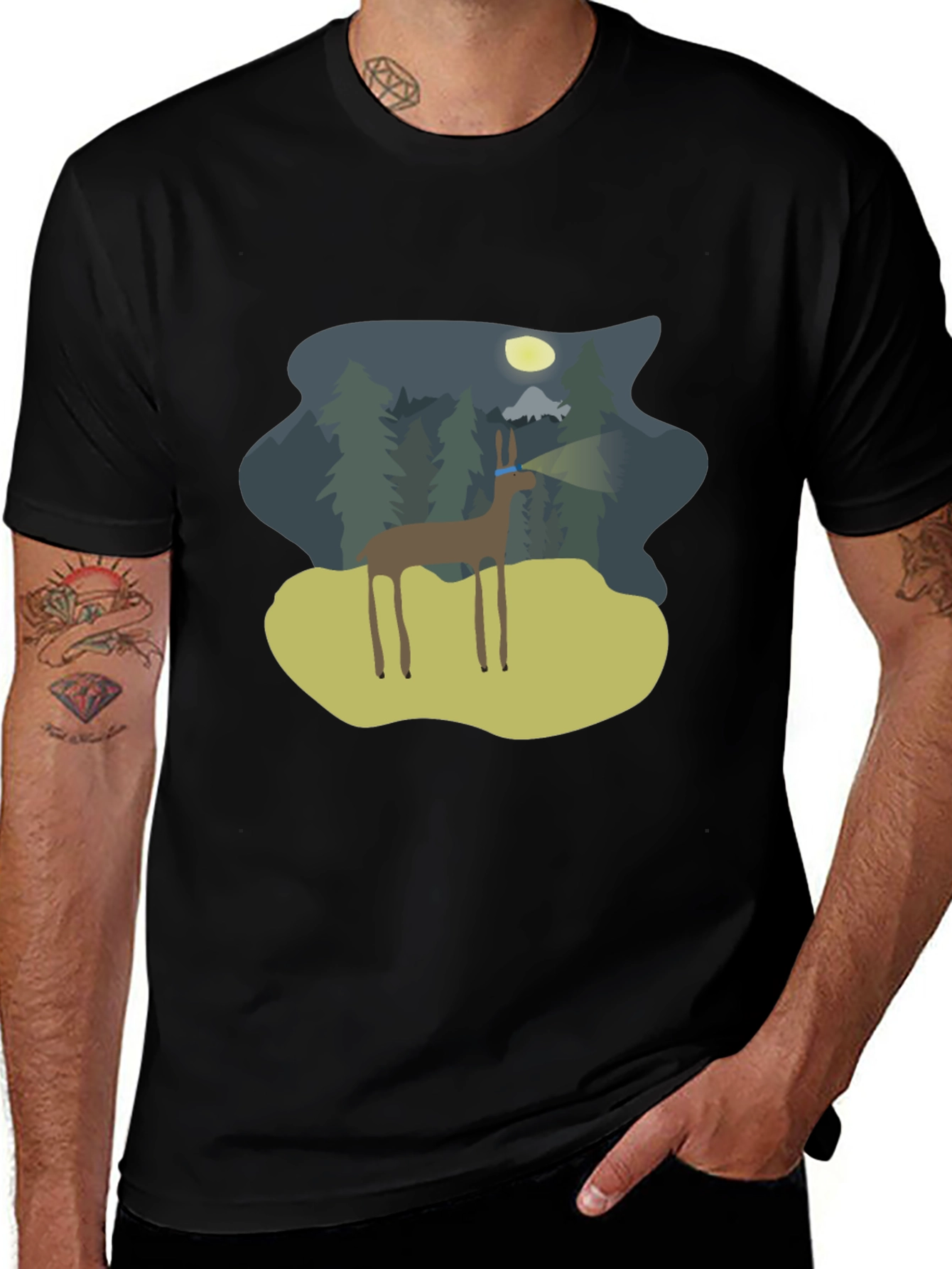 Variant 24 of Artistic Deer Graphic Tee - Unique Design