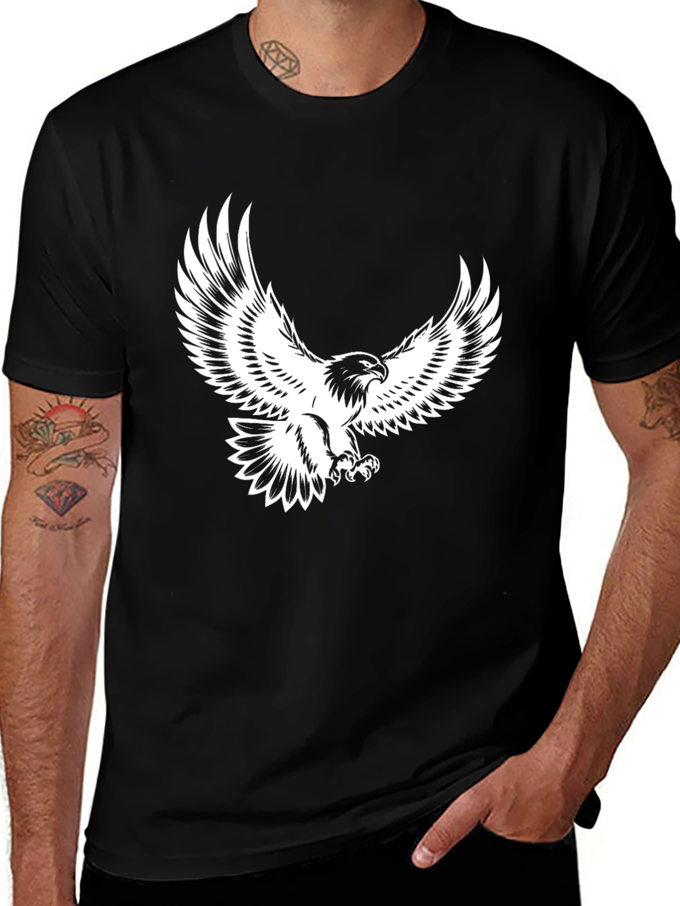 Variant 6 of Black Eagle Graphic Tee - Soaring Style