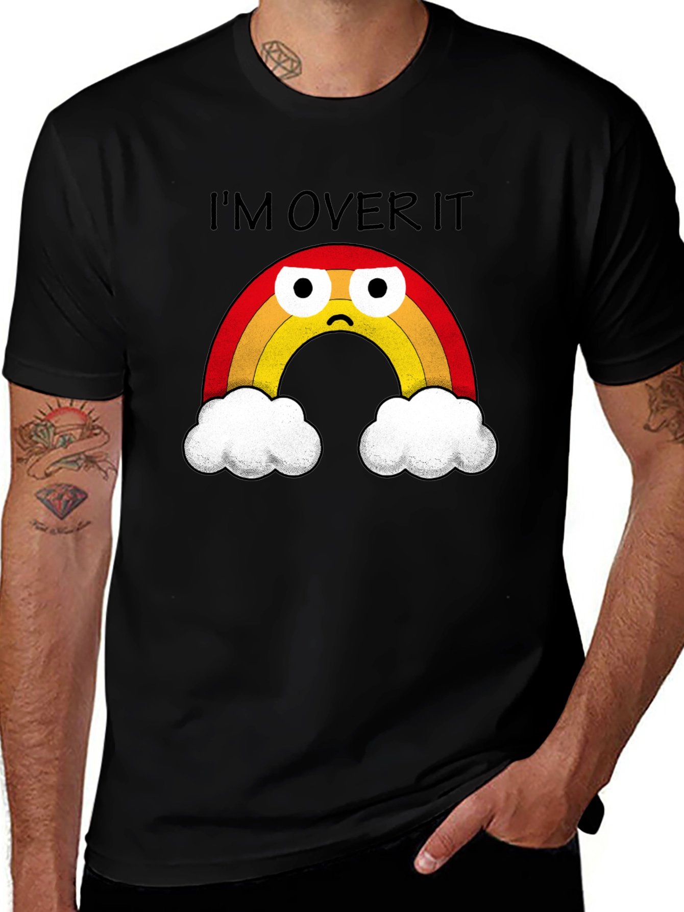 Variant 13 of I'm Over It Graphic T-Shirt - Unisex Black Tee