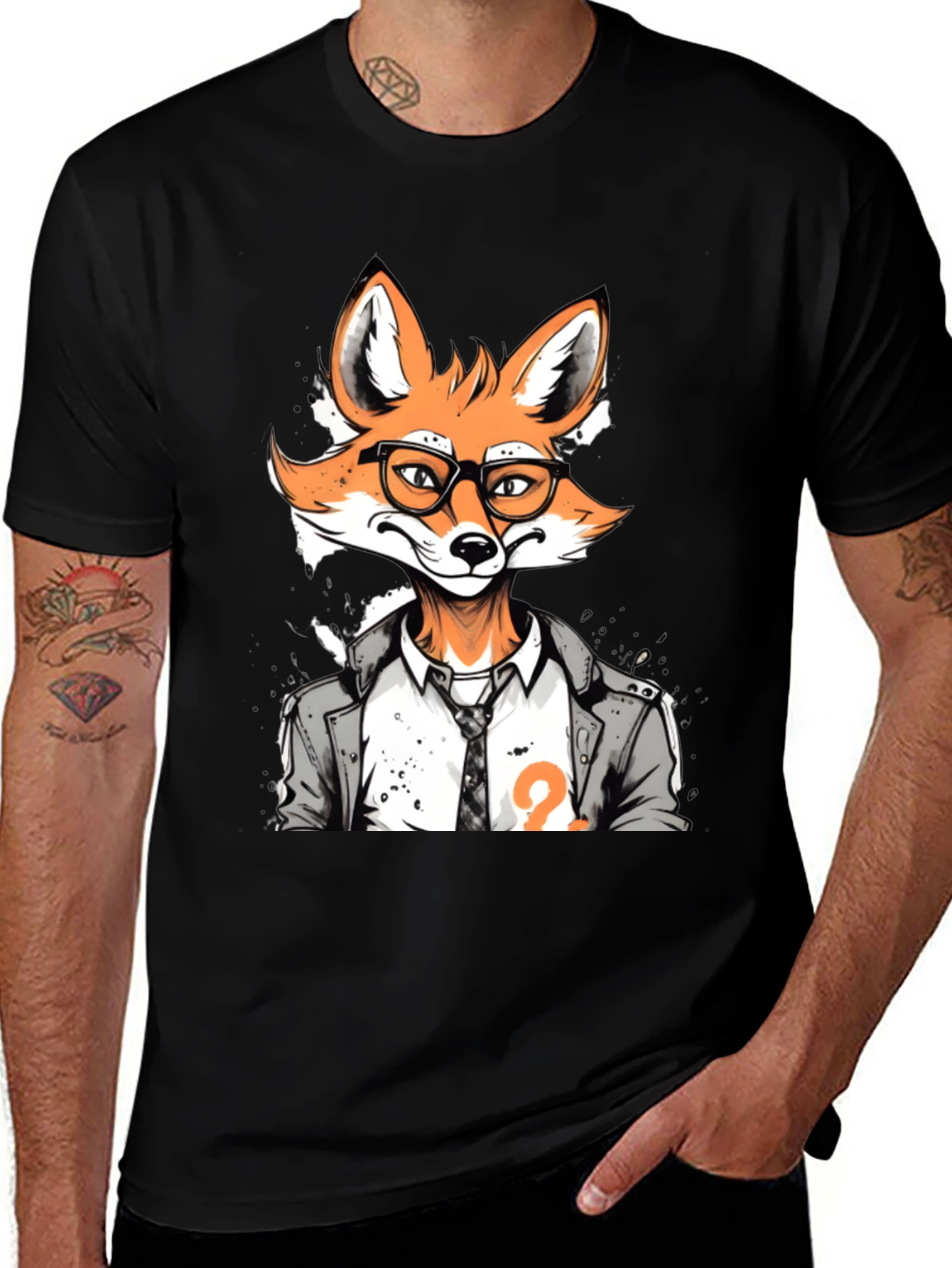 Variant 14 of Fox Detective Graphic T-Shirt - Menswear Style