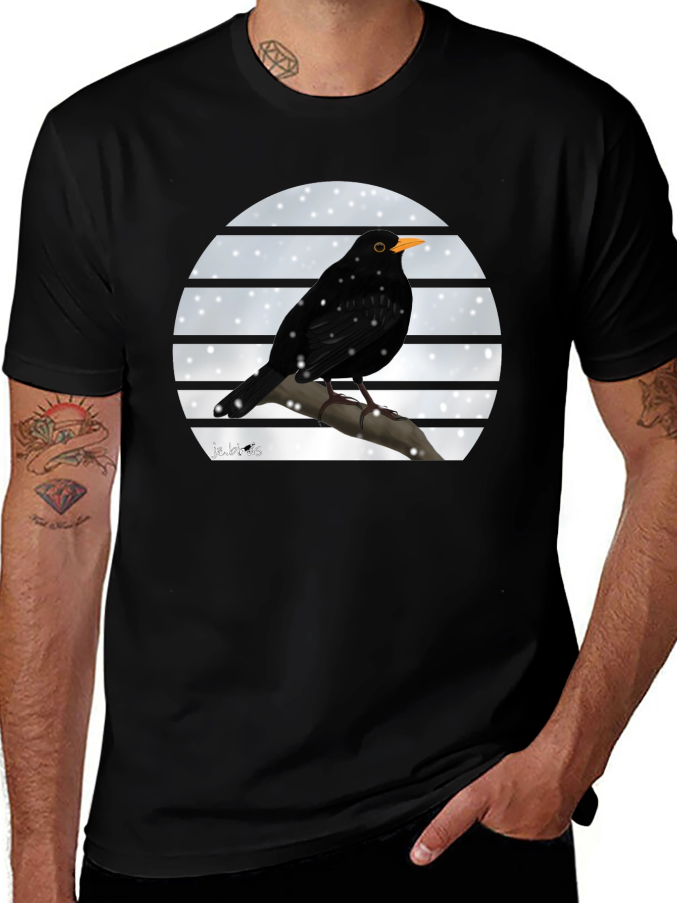 Variant 15 of Blackbird Winter Scene Graphic Tee