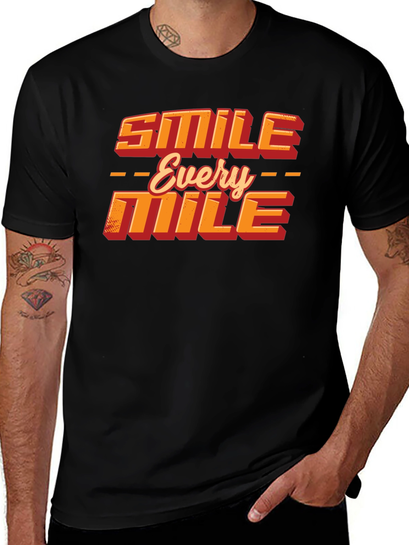 Variant 23 of Smile Every Mile Black Graphic T-Shirt