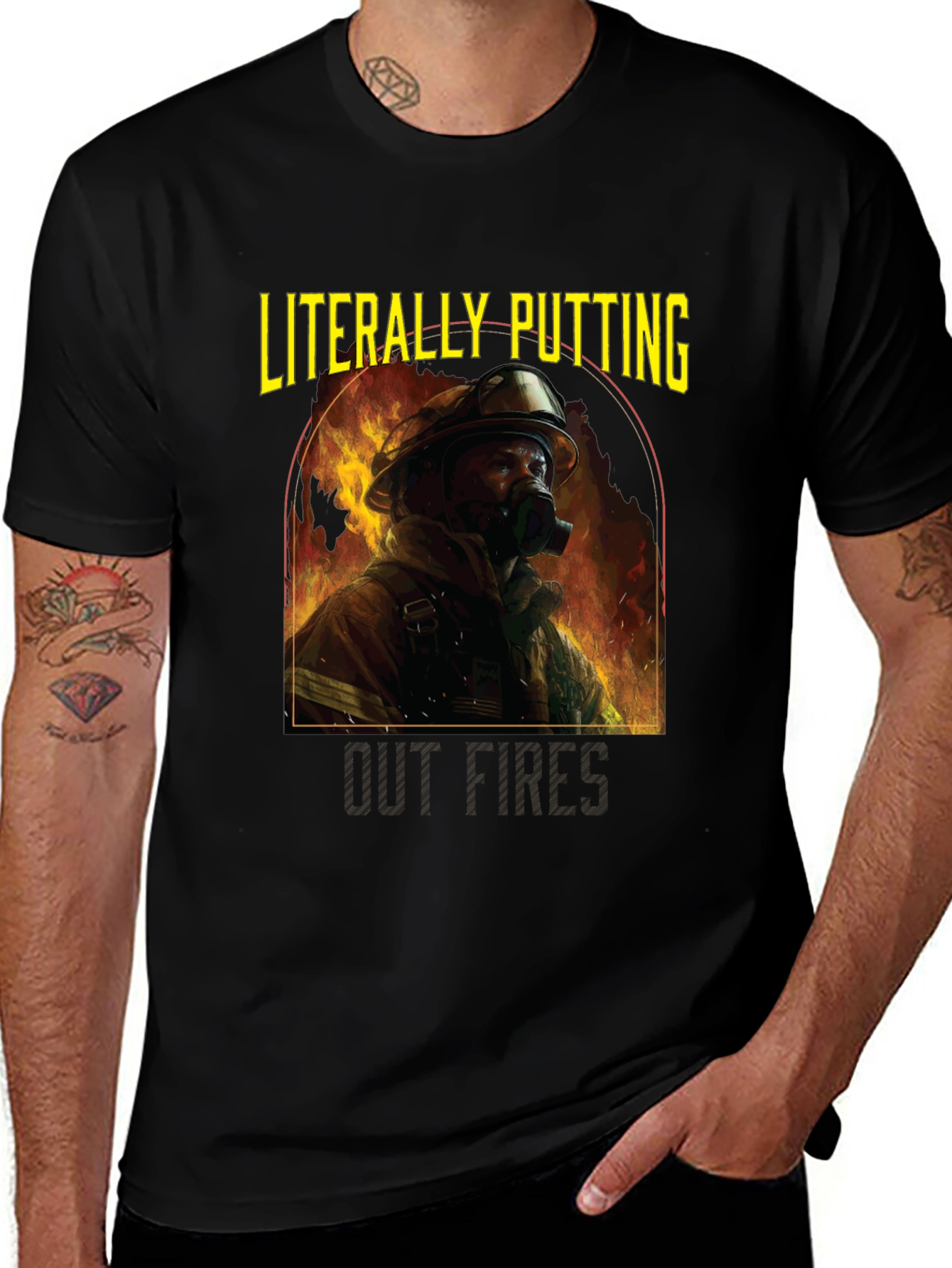 Variant 18 of Firefighter Graphic Tee - Literally Putting Out Fires