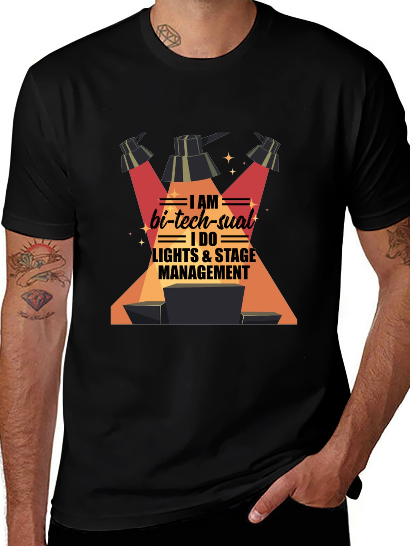 Bi-Tech-Sual Lights & Stage Management Black T-Shirt