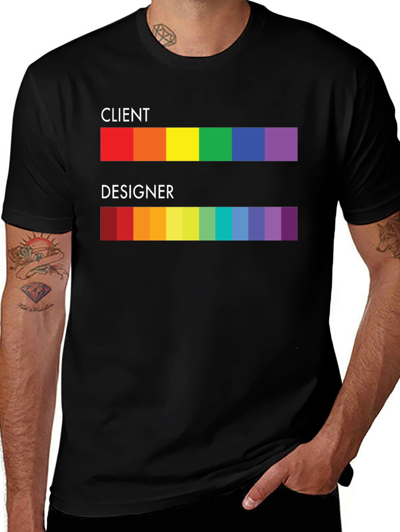 Variant 17 of Client vs. Designer Color Spectrum T-Shirt