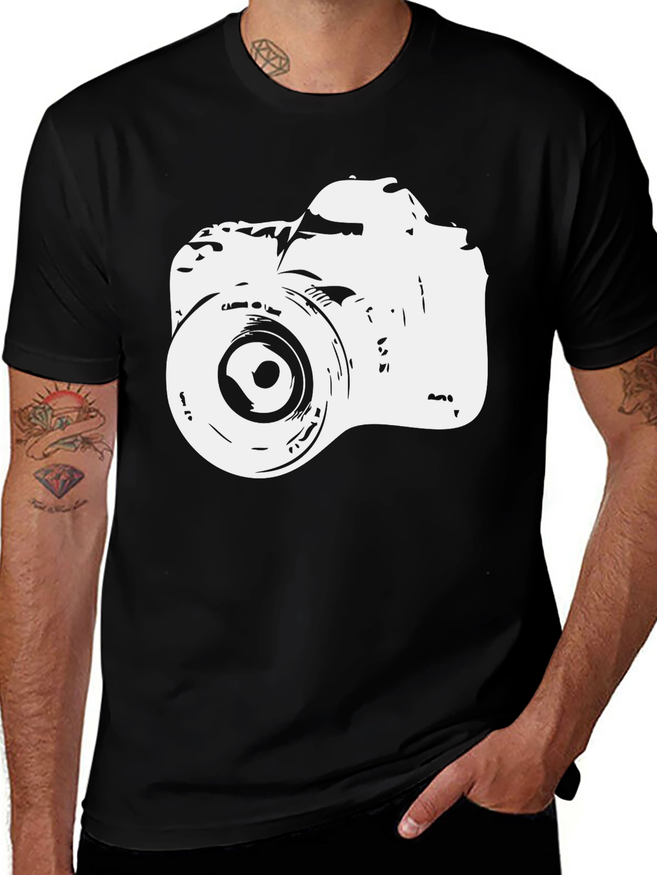 Variant 29 of Camera Graphic Black T-Shirt