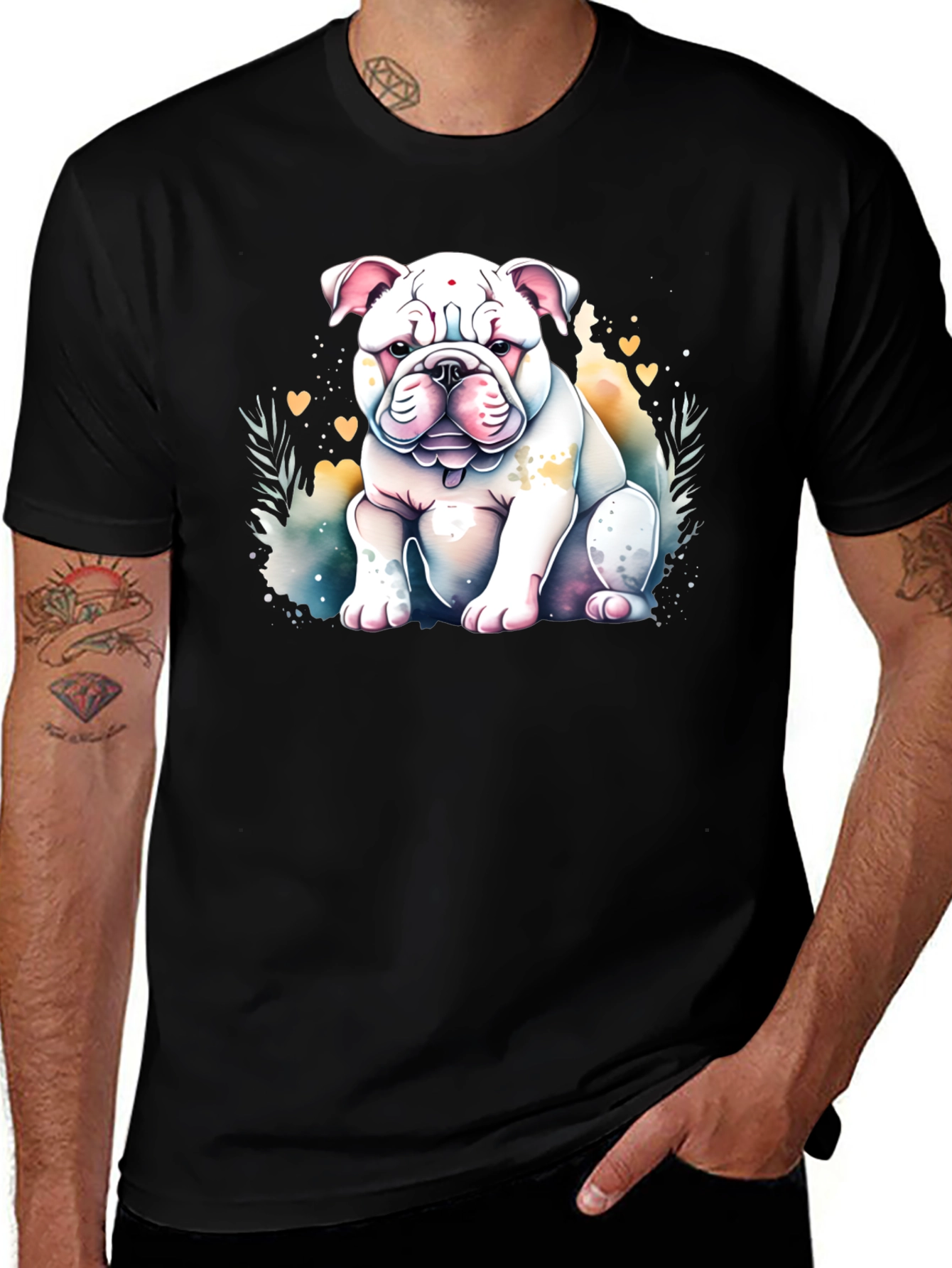 Variant 14 of Bulldog Watercolor Graphic Tee