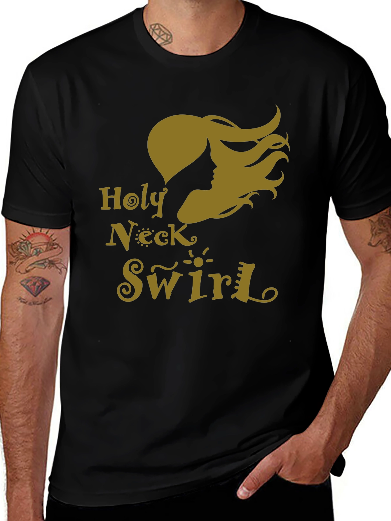 Variant 2 of Holy Neck Swirl Graphic T-Shirt