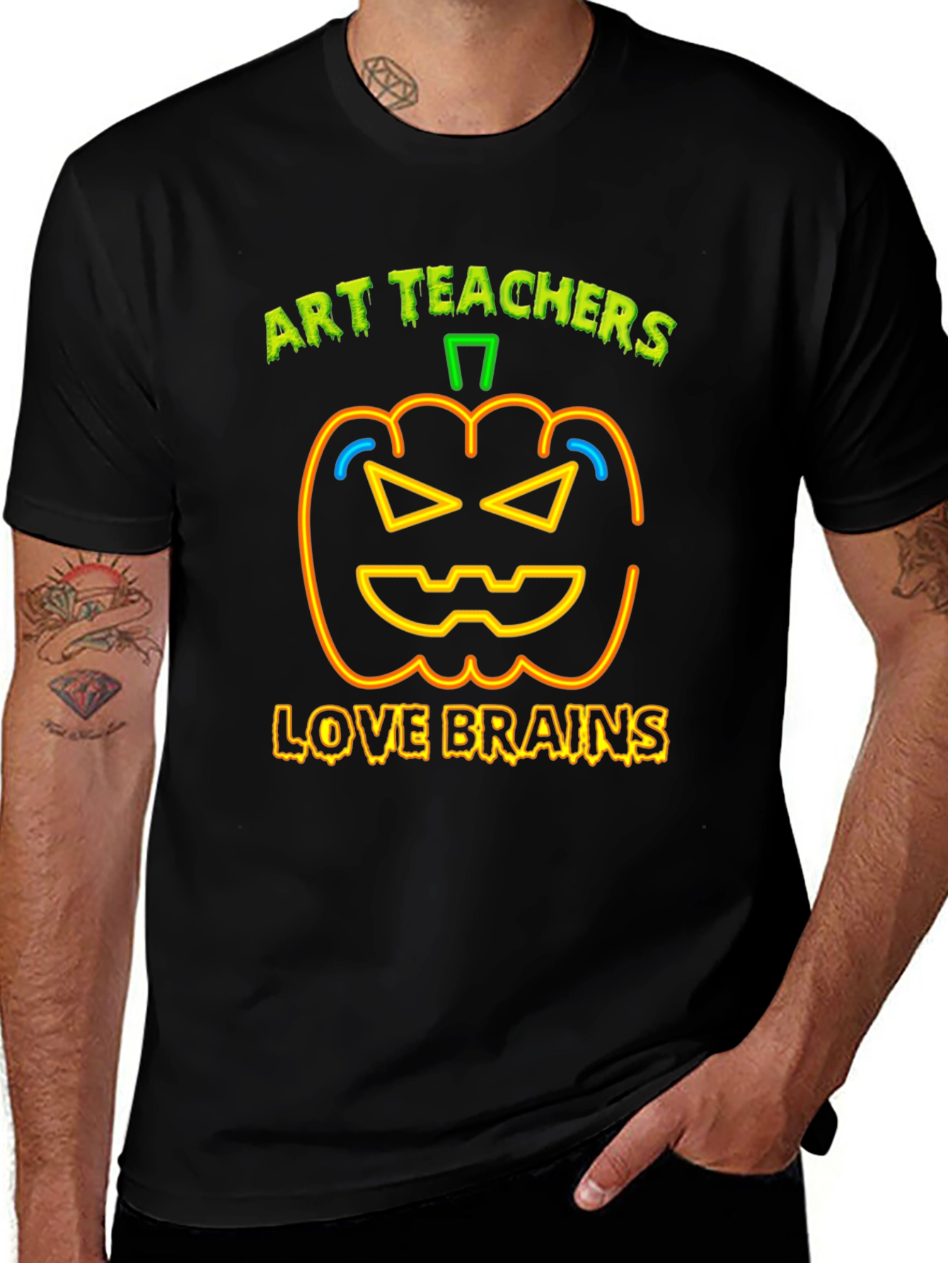 Art Teachers Love Brains Halloween T-Shirt