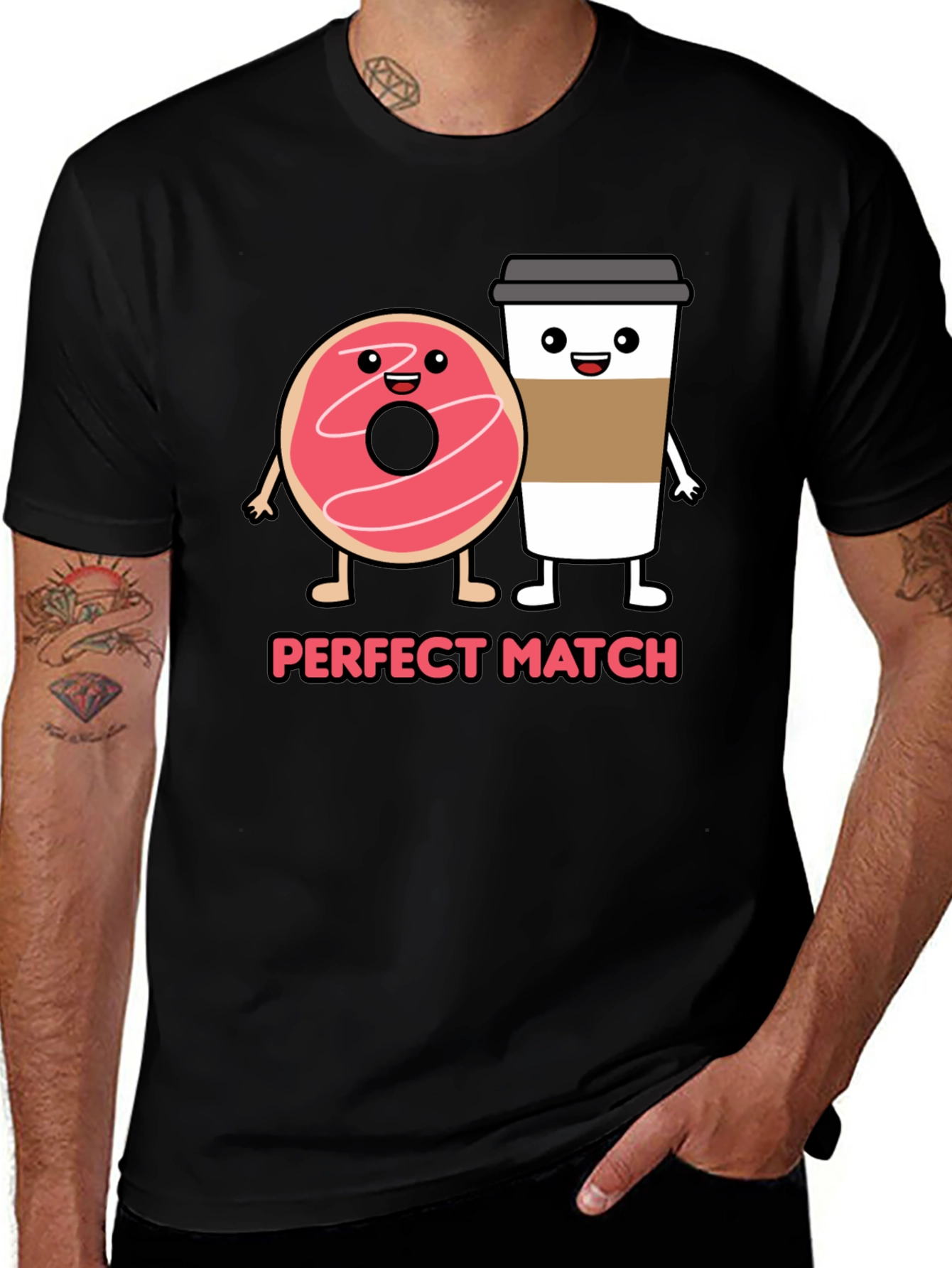Variant 9 of Perfect Match Donut & Coffee Graphic Tee