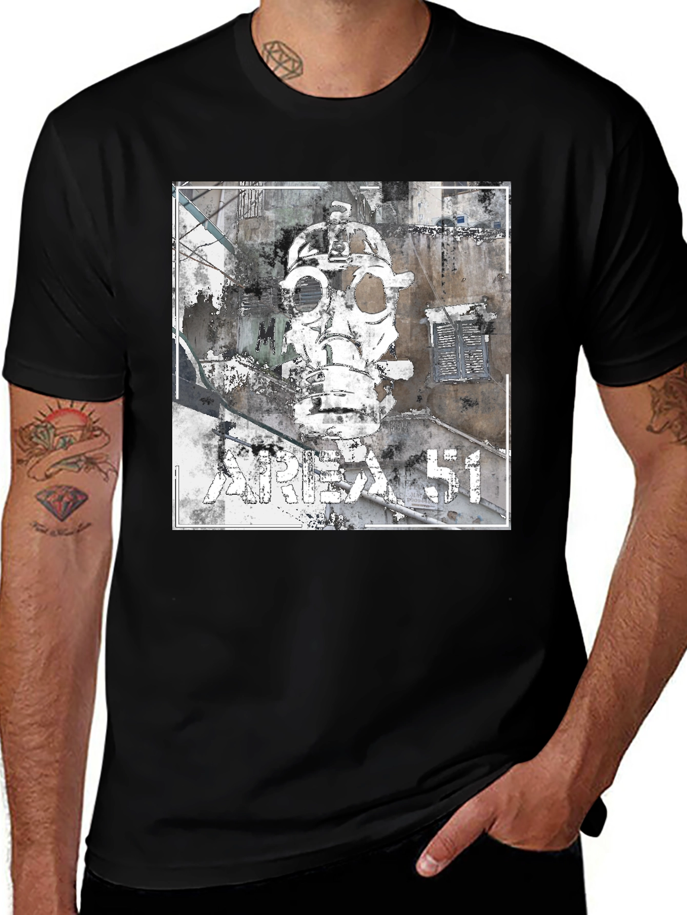 Area 51 Gas Mask Graphic T-Shirt