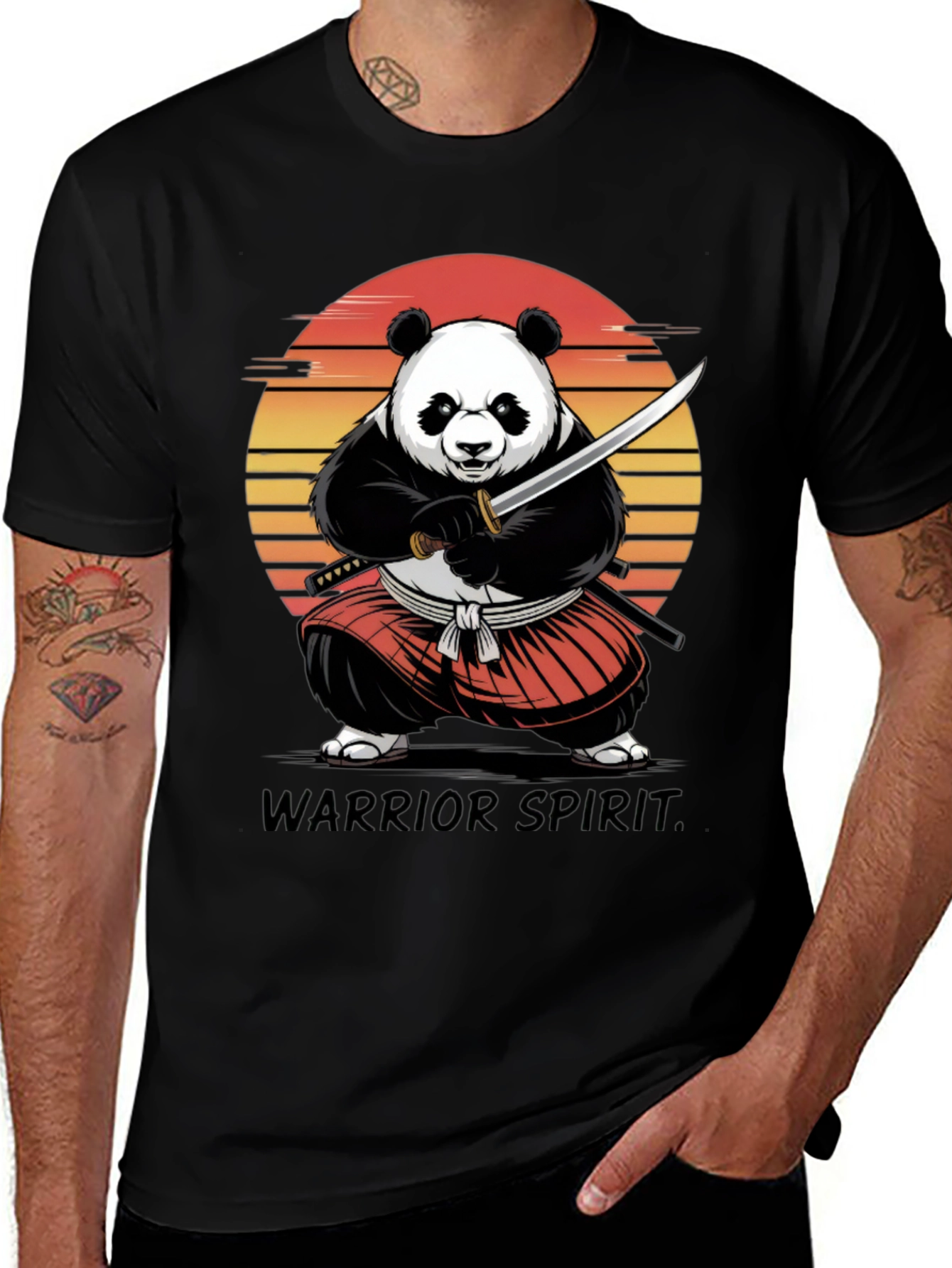 Variant 6 of Panda Samurai Warrior T-Shirt
