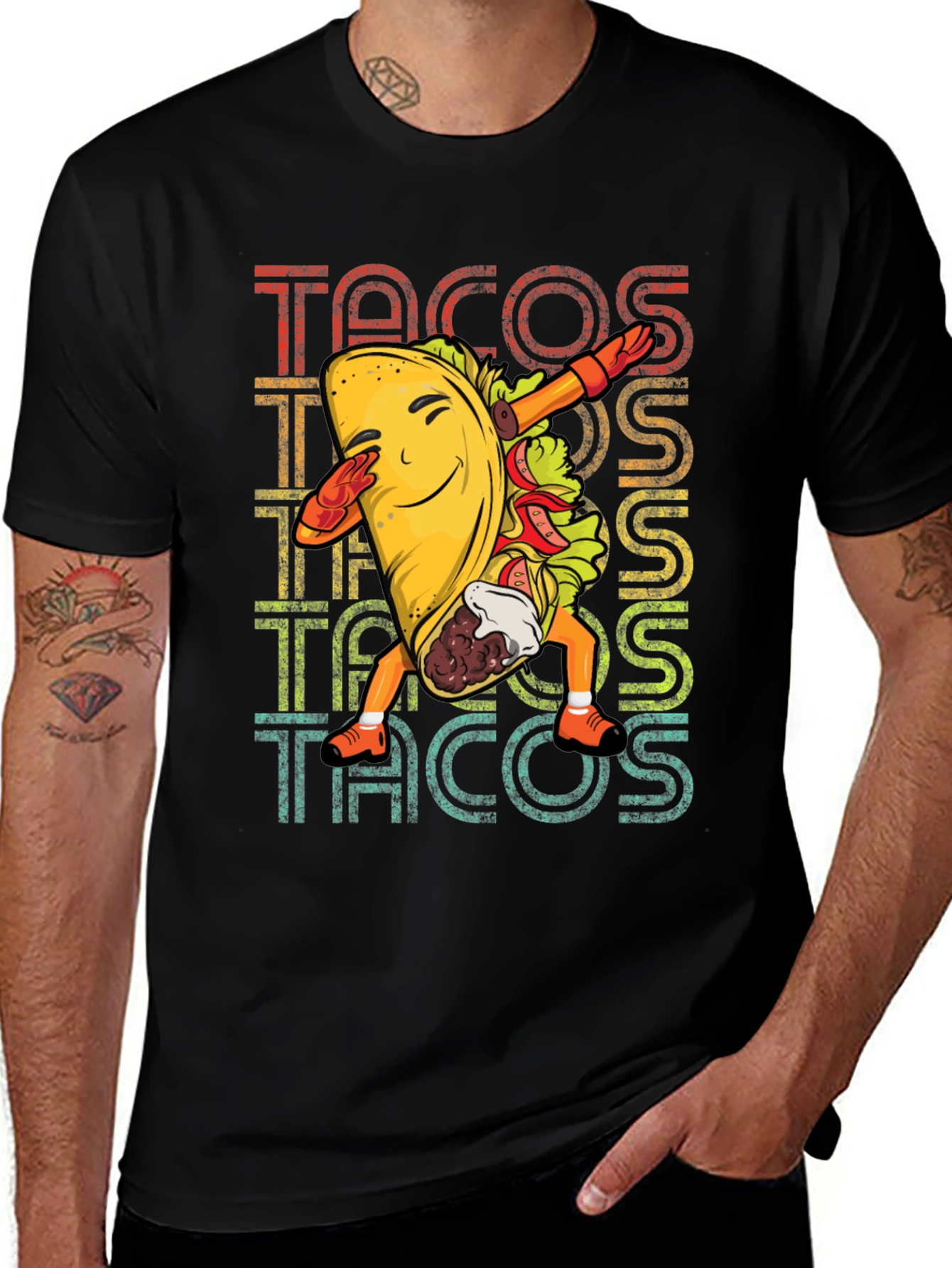 Dabbing Taco Graphic Tee - Retro Food Lover T-Shirt