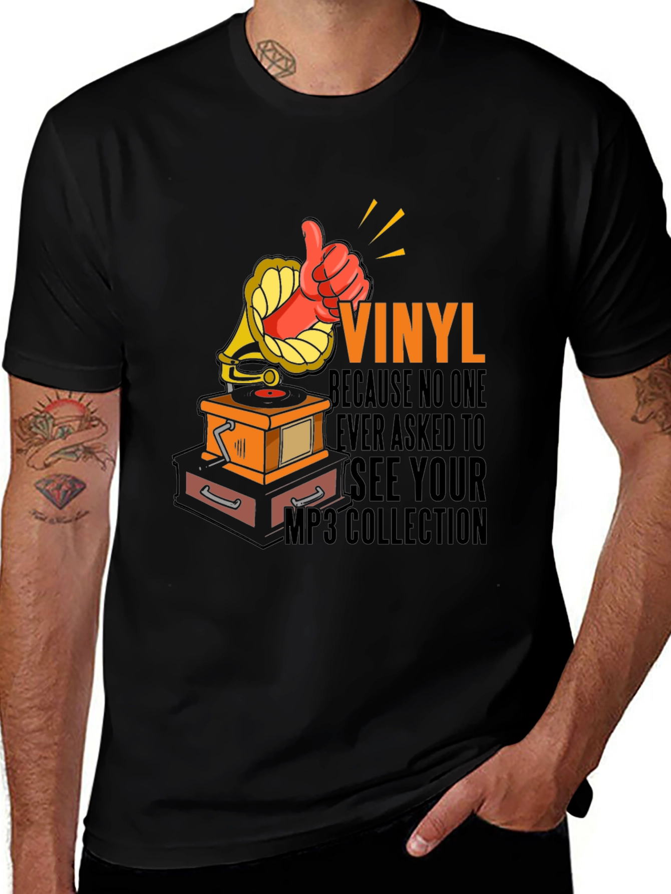 Variant 8 of Vinyl Record Player T-Shirt - Retro Music Fan Tee