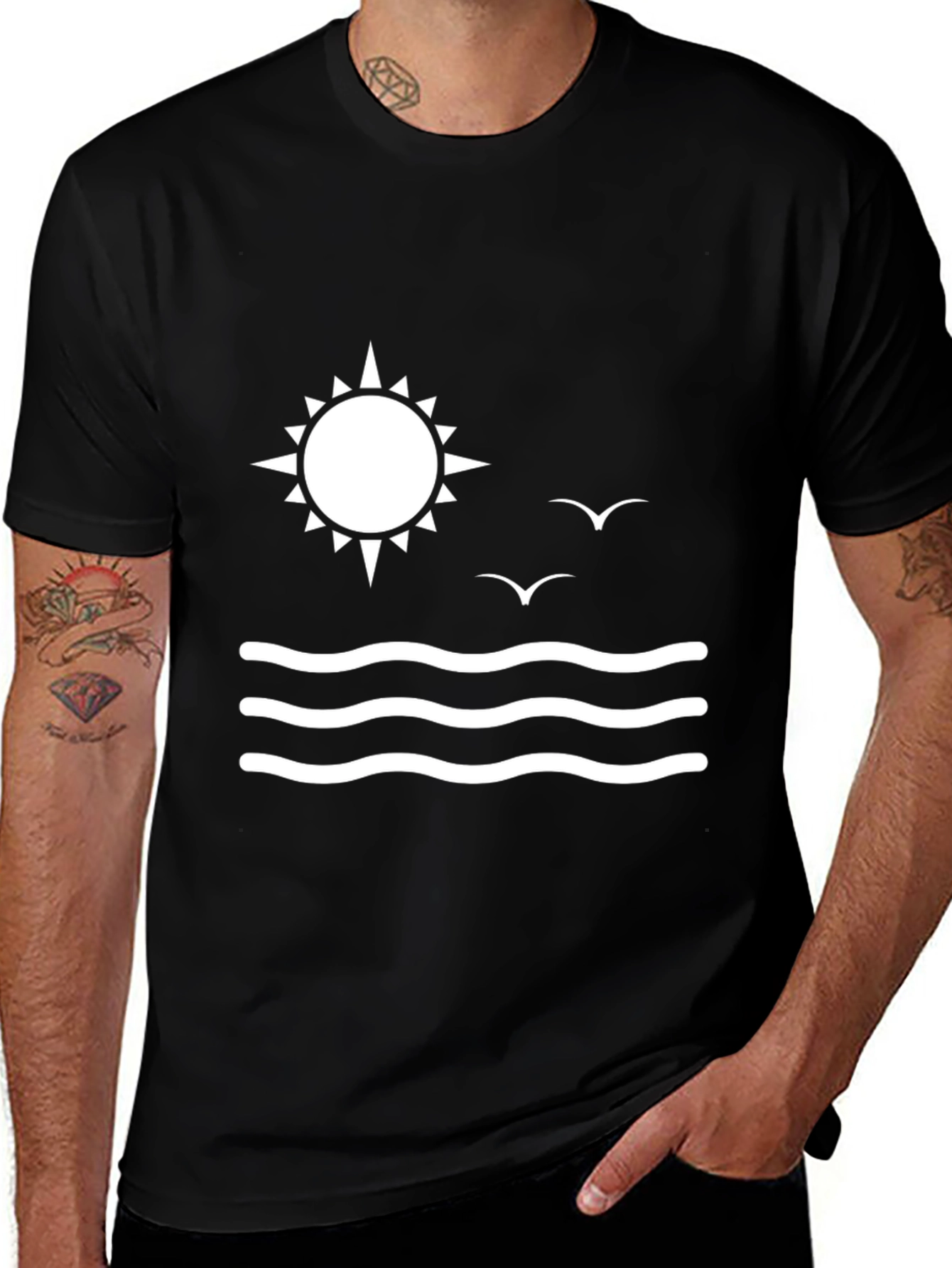 Variant 19 of Summer Vibes Black T-Shirt