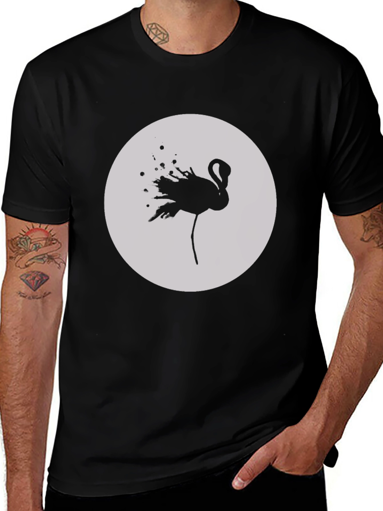 Variant 3 of Black Flamingo Graphic Tee - Casual Style