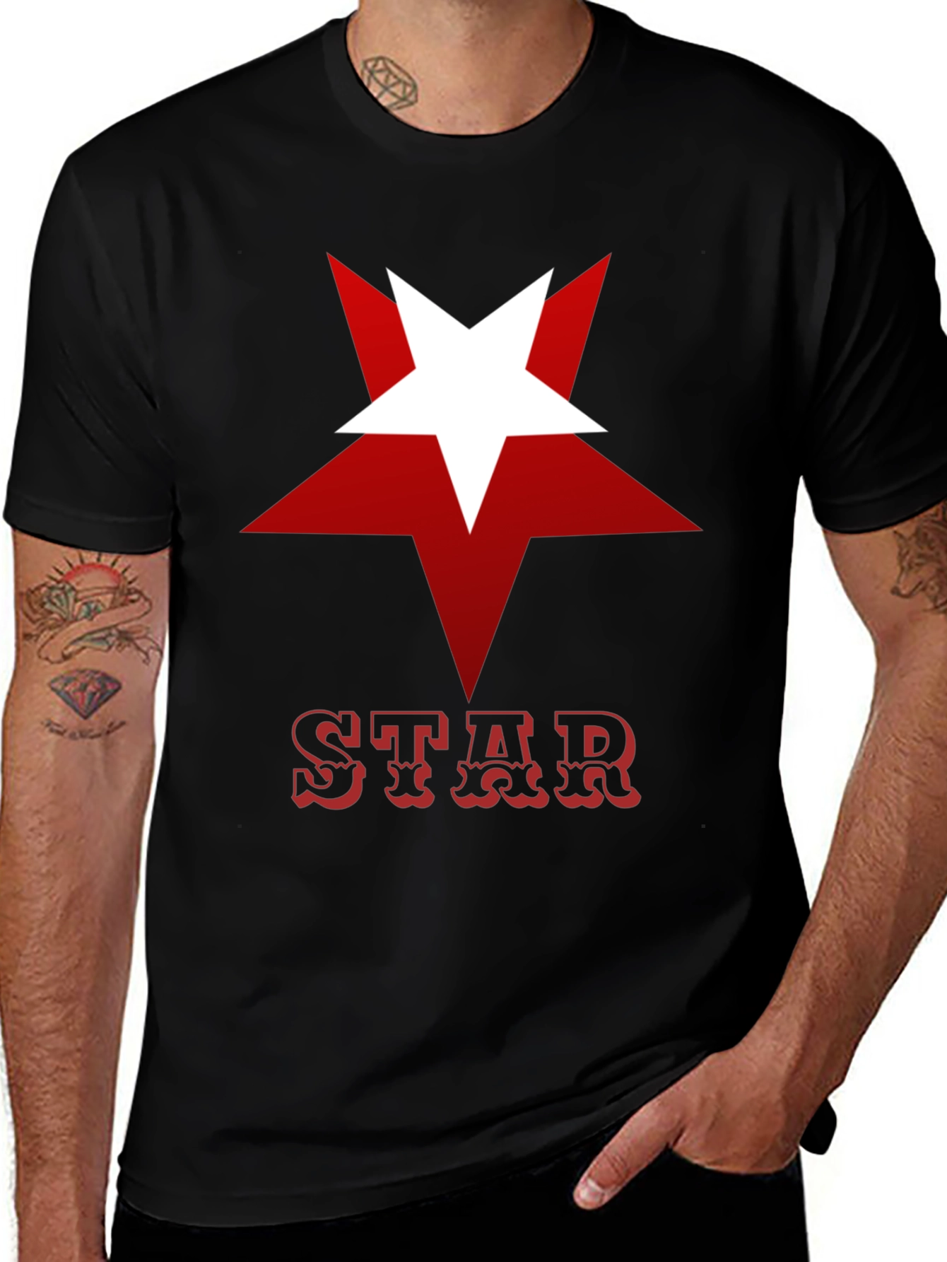 Variant 5 of Red Star Graphic Print T-Shirt