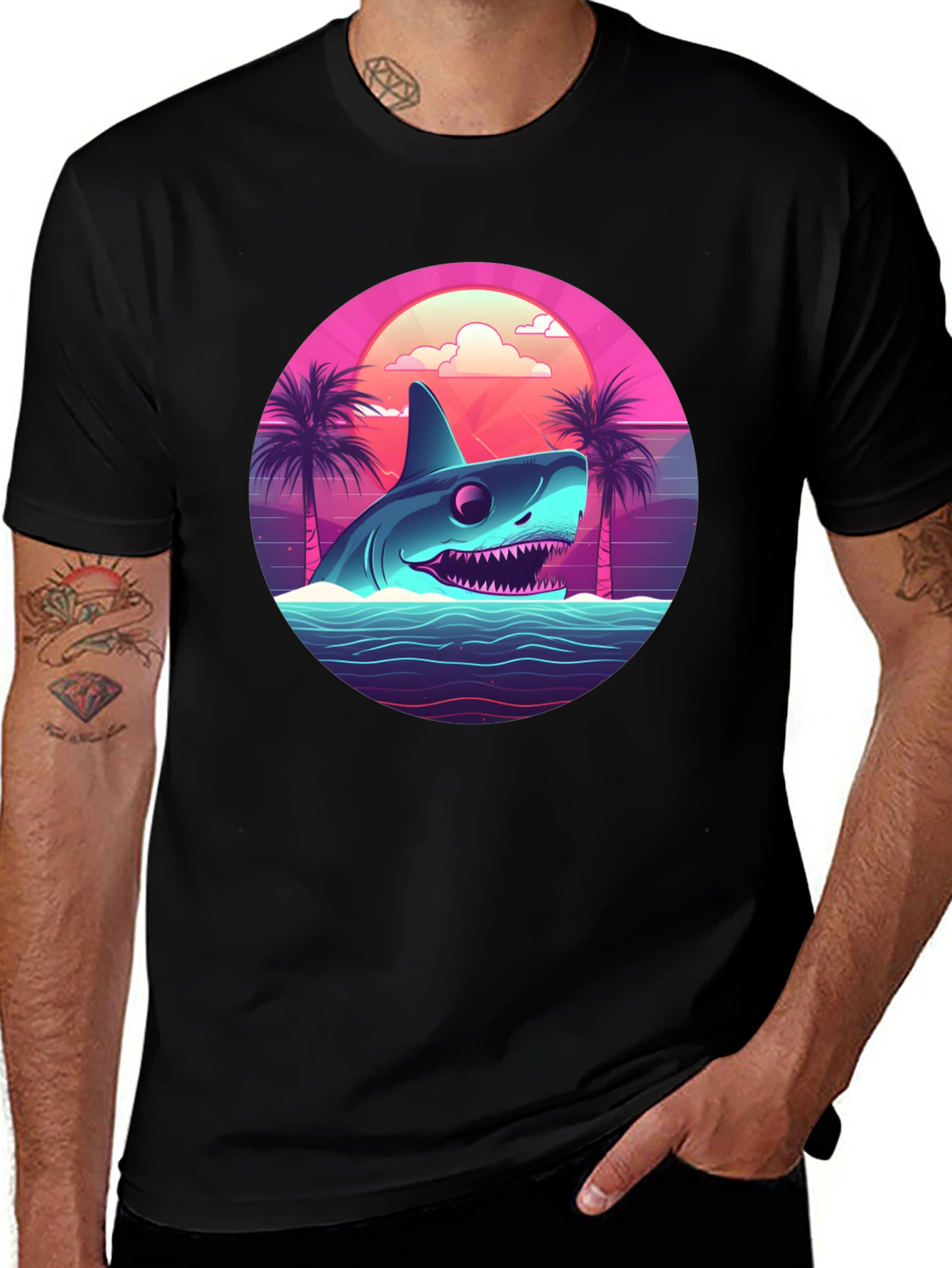 Variant 9 of Retro Shark T-Shirt - 80s Style