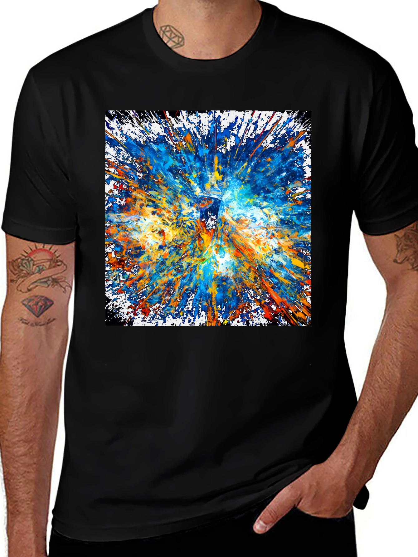 Variant 23 of Abstract Art Explosion Black T-Shirt