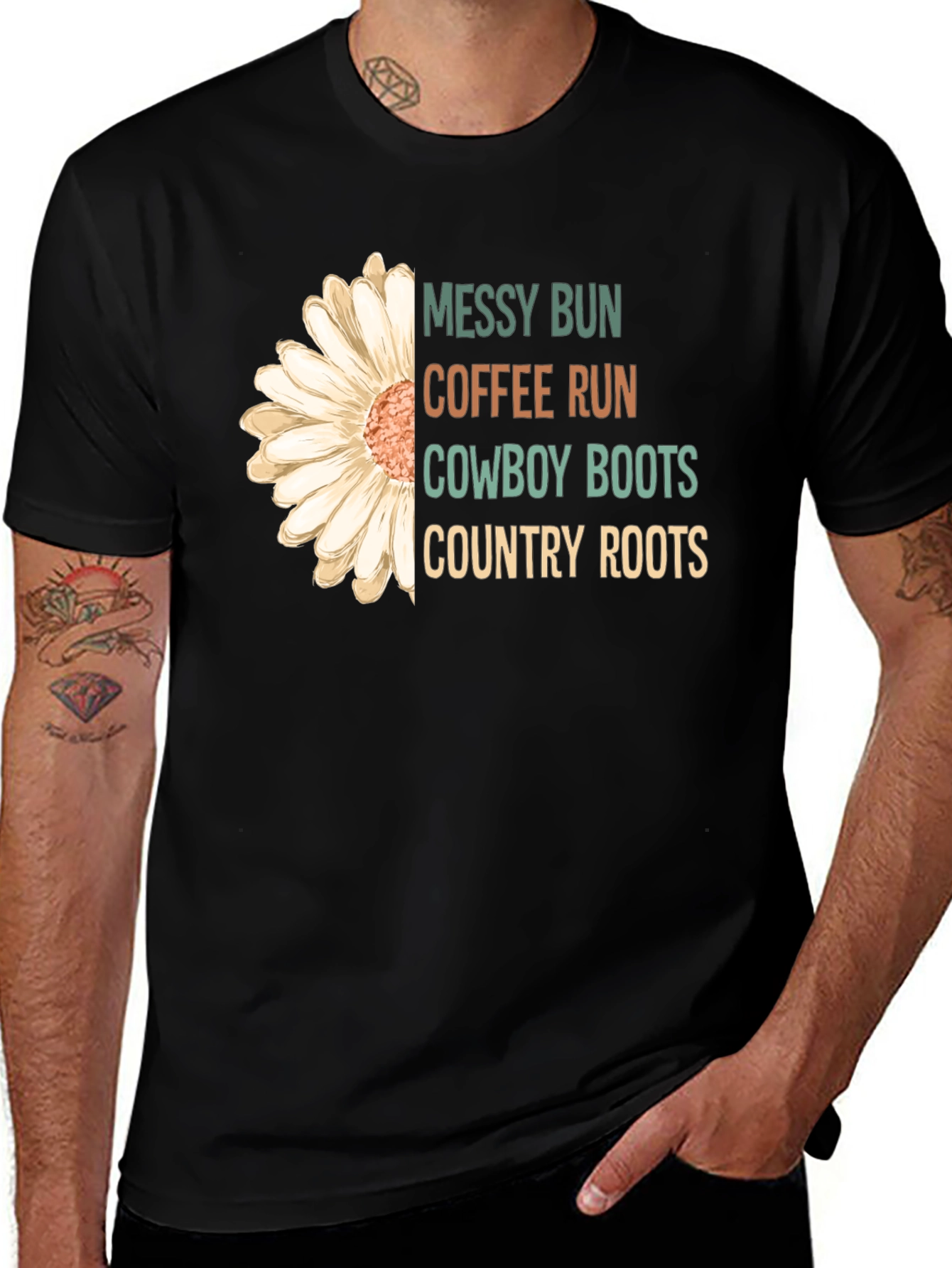 Variant 11 of Messy Bun Country Roots Graphic T-Shirt