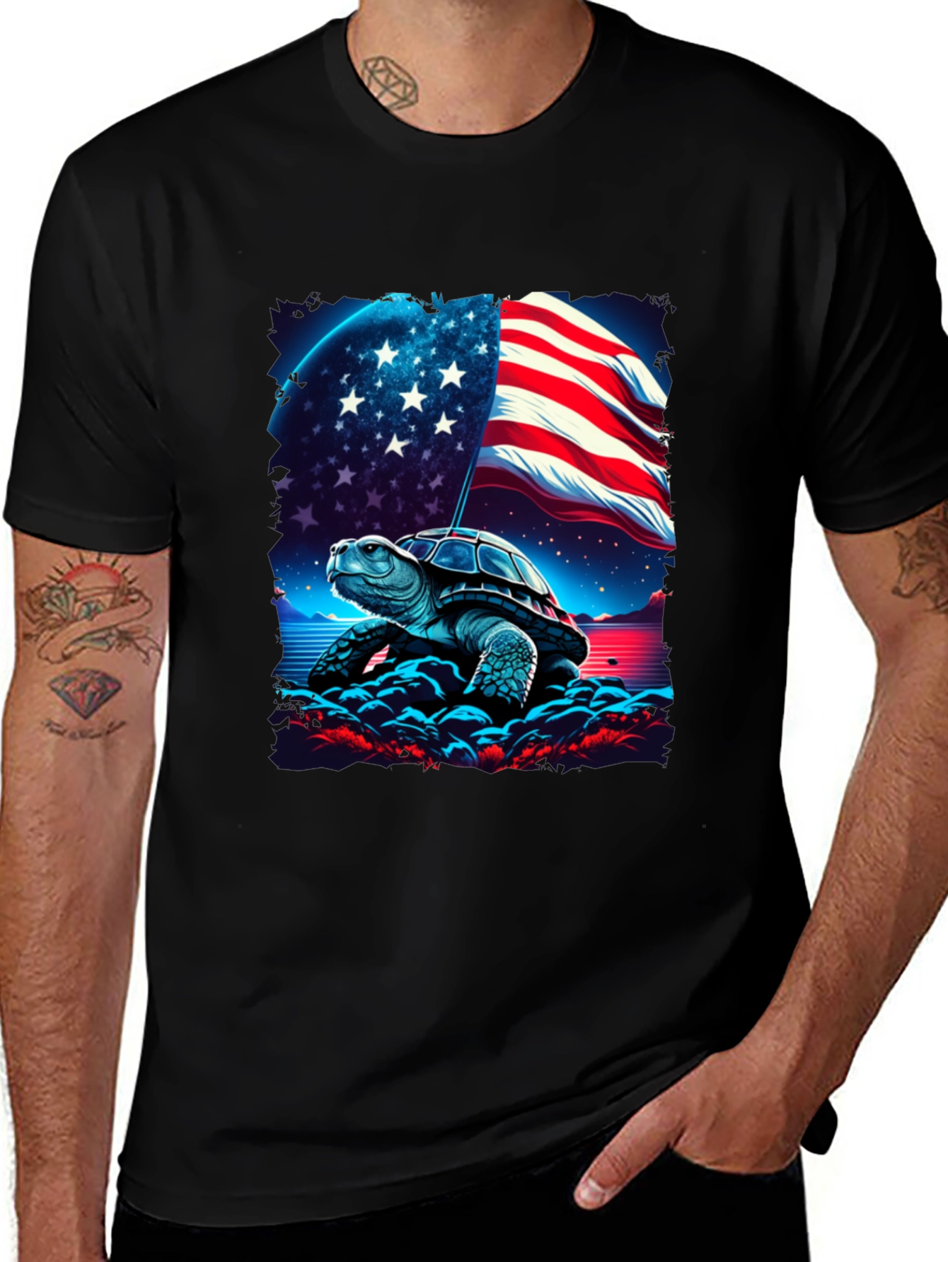 Variant 28 of Patriotic Turtle T-Shirt