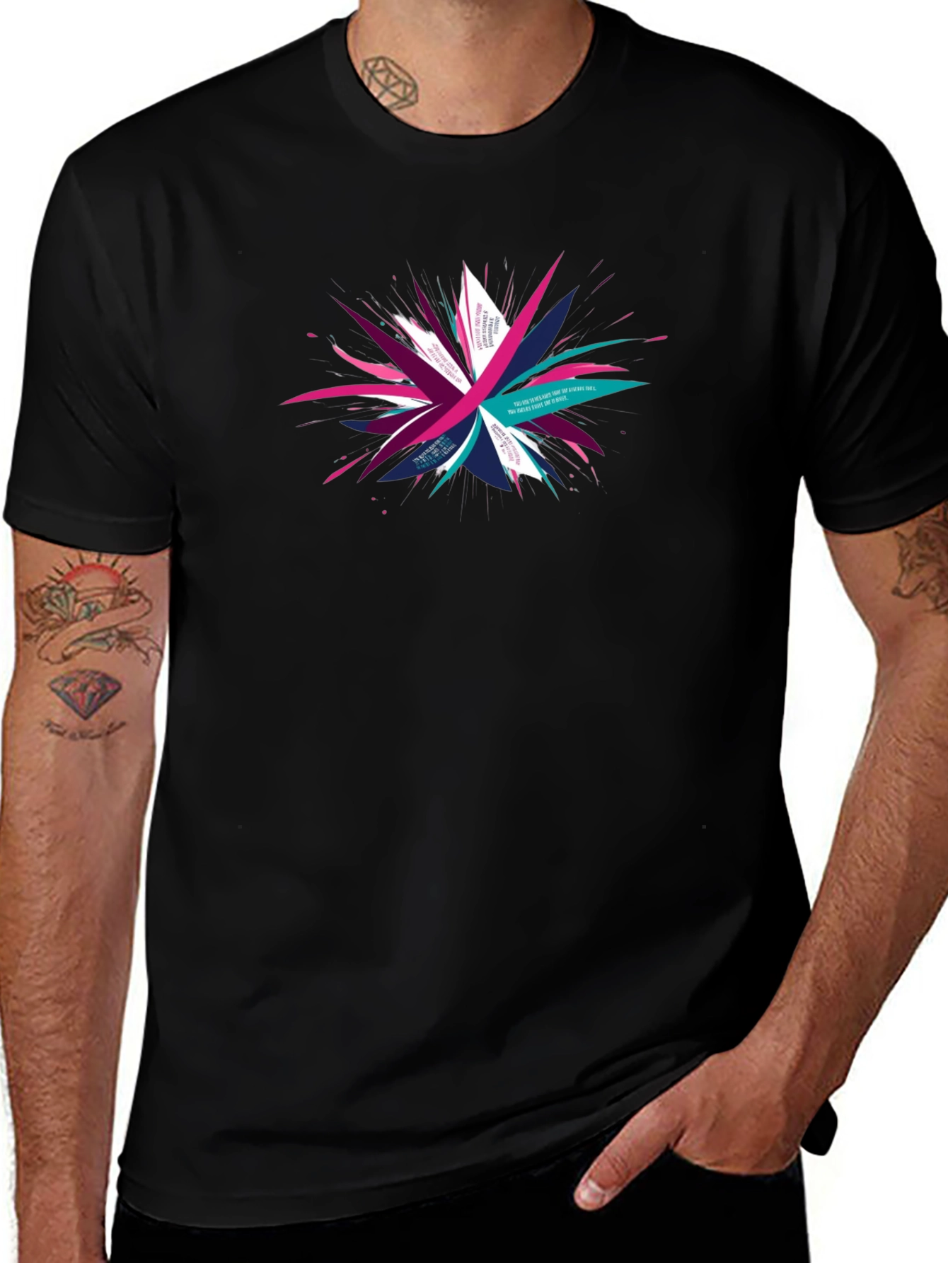 Variant 5 of Abstract Graphic Print Black T-Shirt