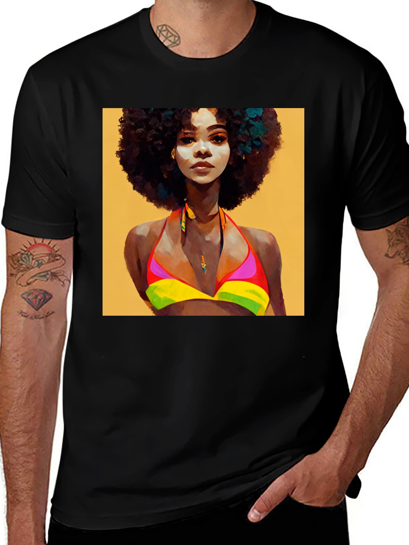 Variant 29 of Afro Woman Art Graphic T-Shirt