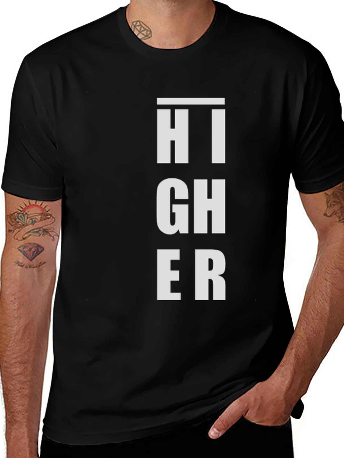 Variant 29 of Higher Graphic Print Black T-Shirt