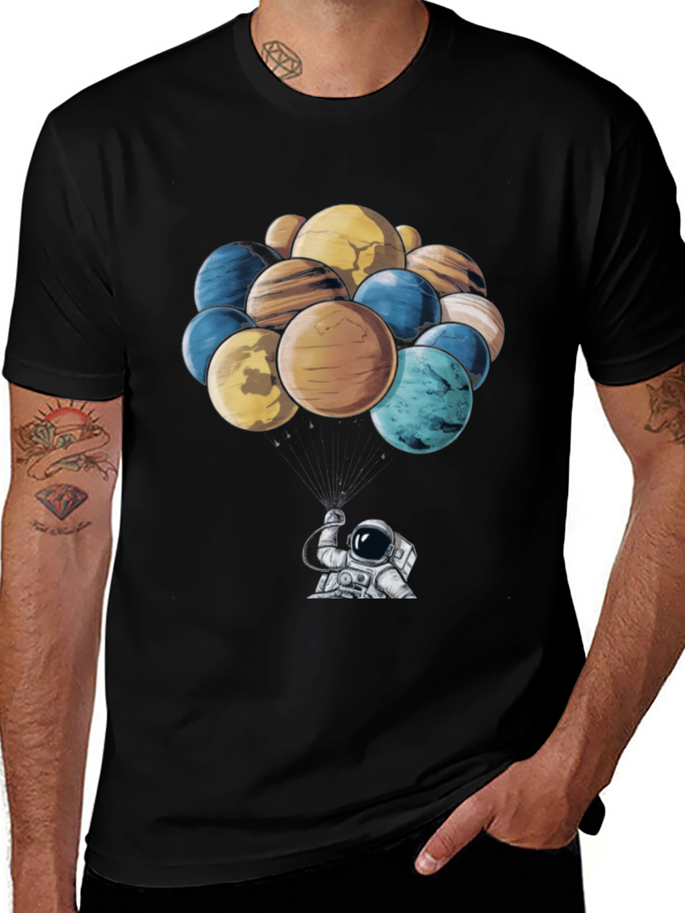 Variant 27 of Astronaut & Planet Balloon Graphic T-Shirt