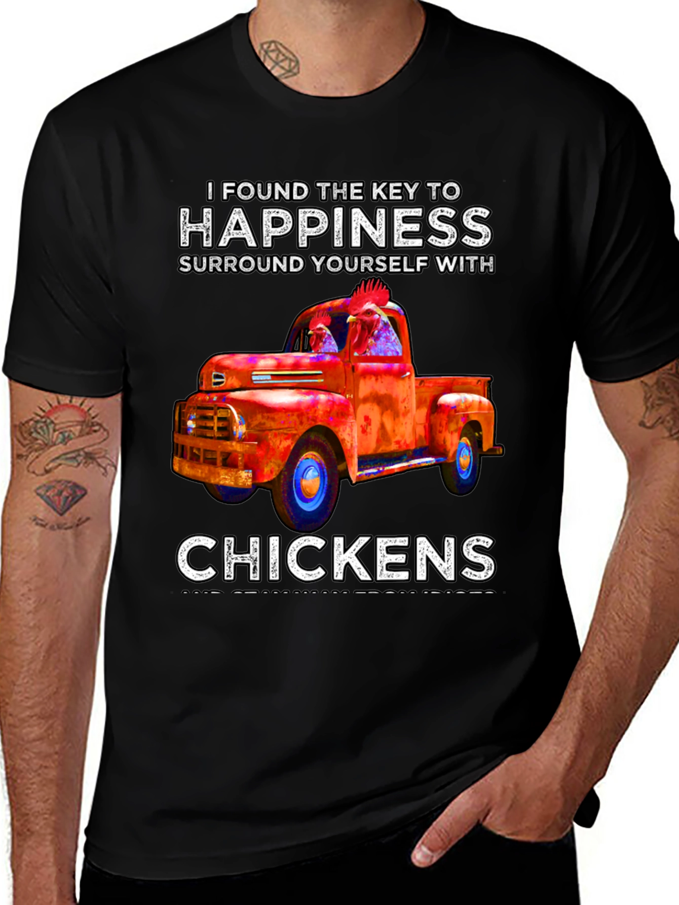 Variant 6 of Happiness is Chickens Truck T-Shirt