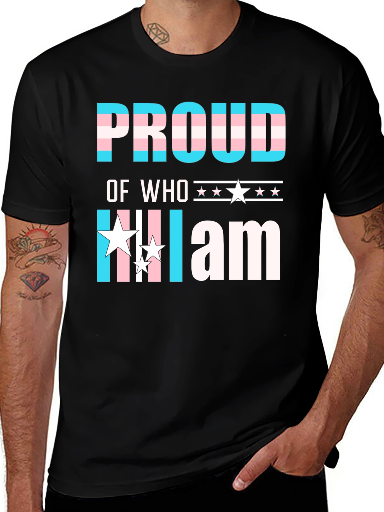 Variant 4 of Proud of Who I Am Transgender Pride T-Shirt