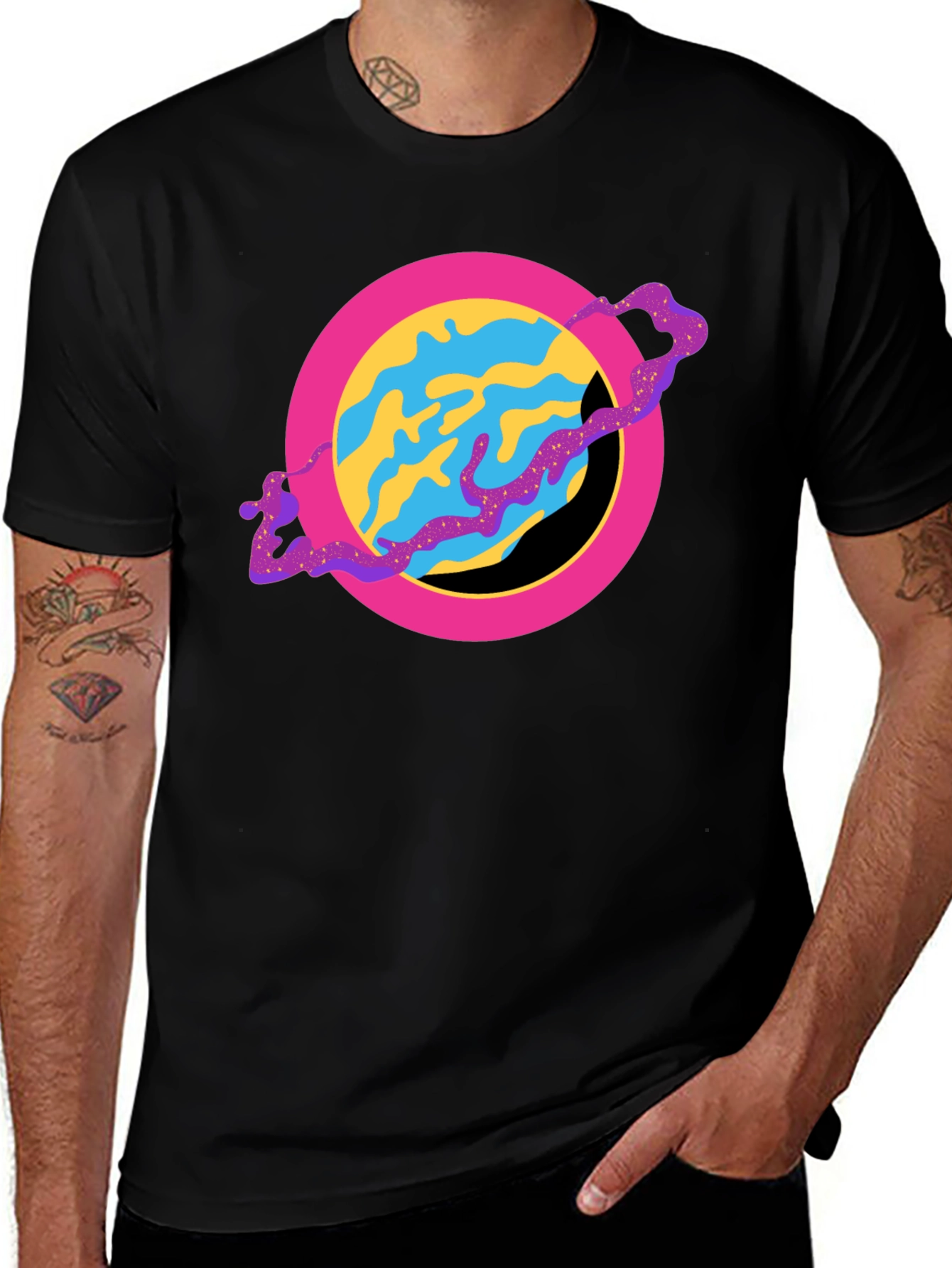 Variant 2 of Planet Graphic T-Shirt - Stylish Cosmic Design