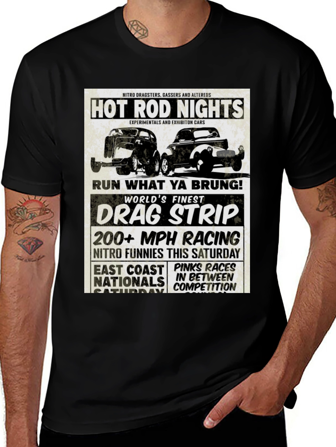 Variant 11 of Hot Rod Nights Drag Racing T-Shirt