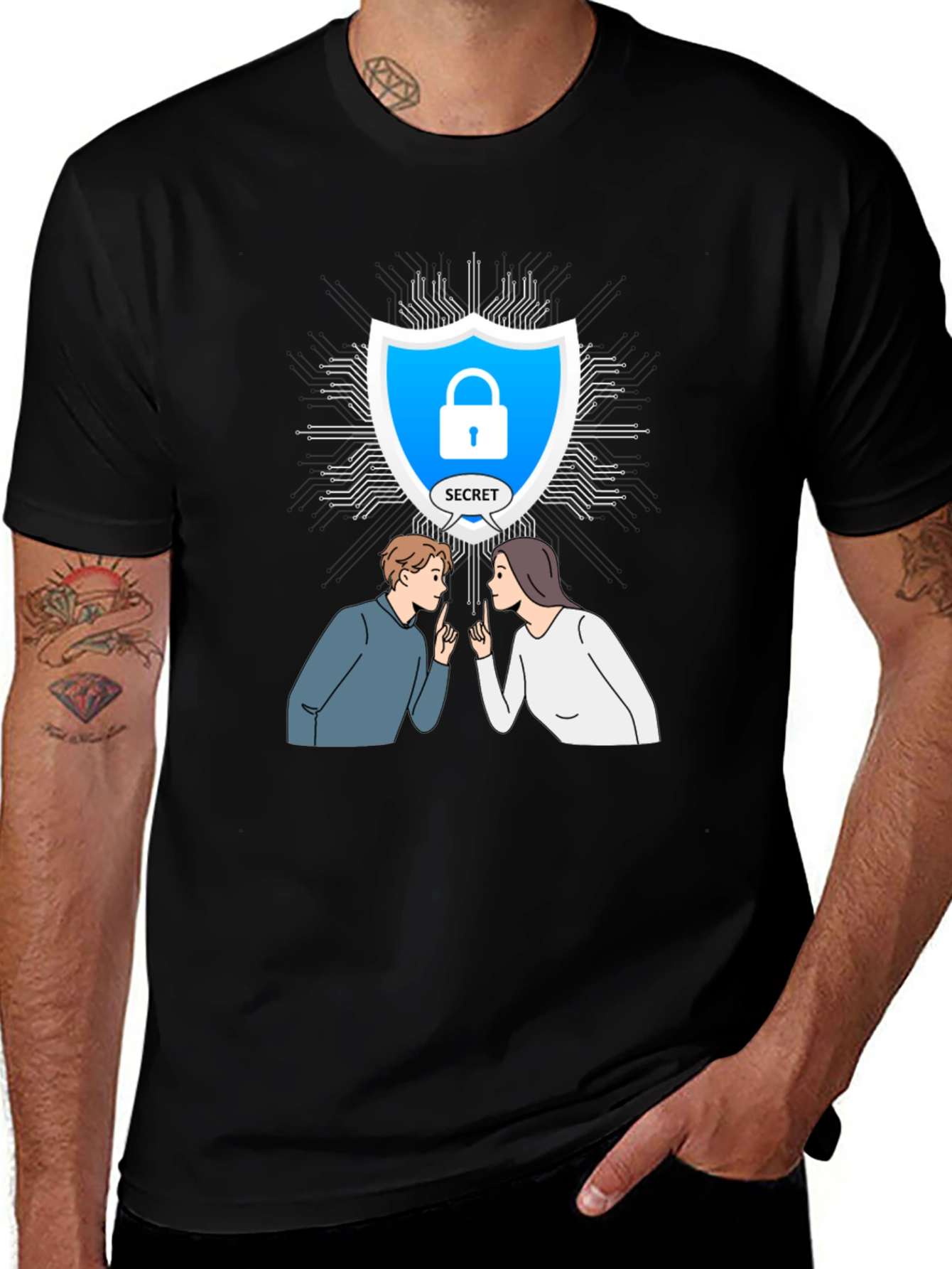 Variant 17 of Secret Shield Tee: Cyber Security Graphic T-Shirt