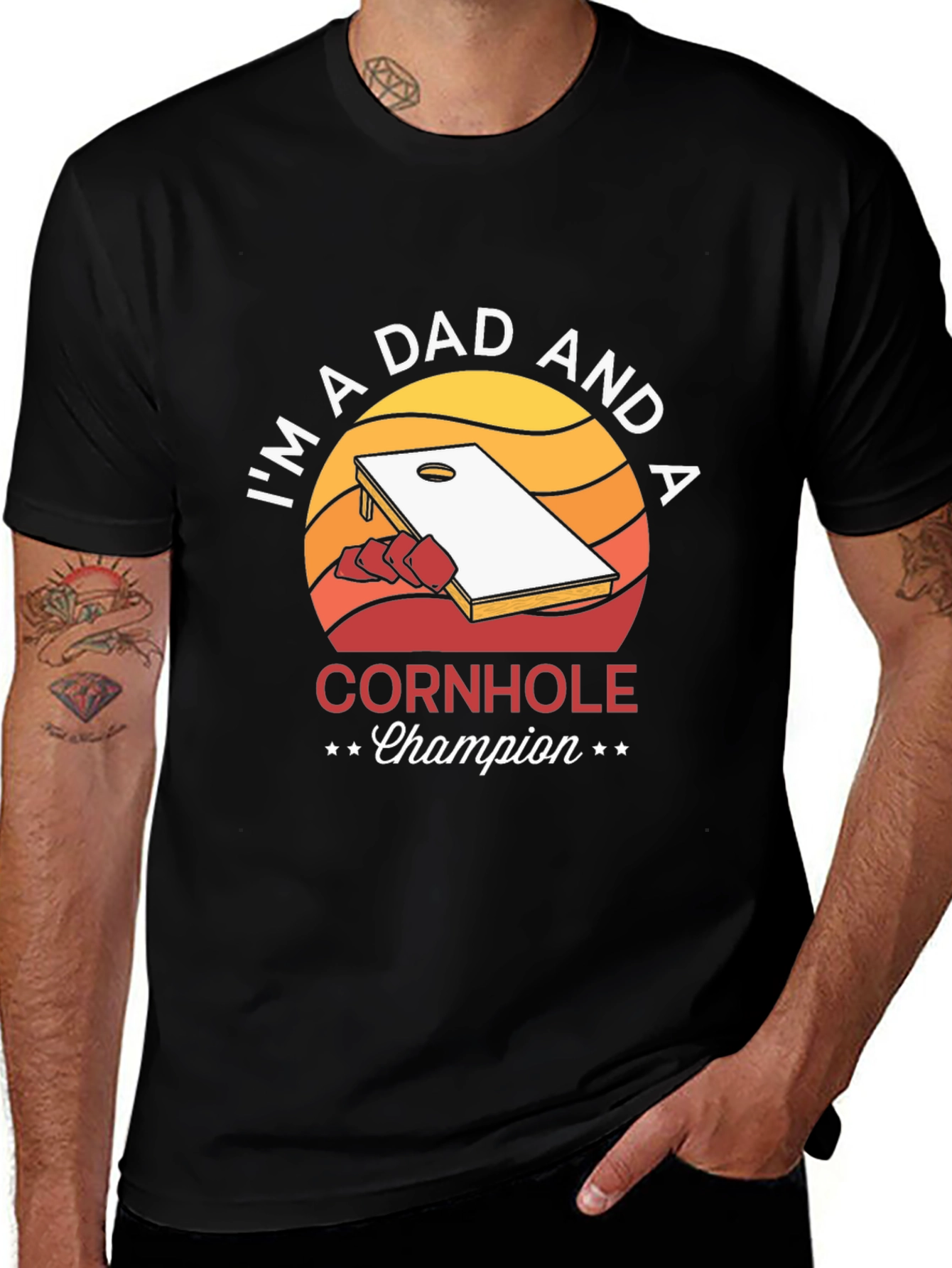 Variant 3 of I'm A Dad And A Cornhole Champion T-Shirt