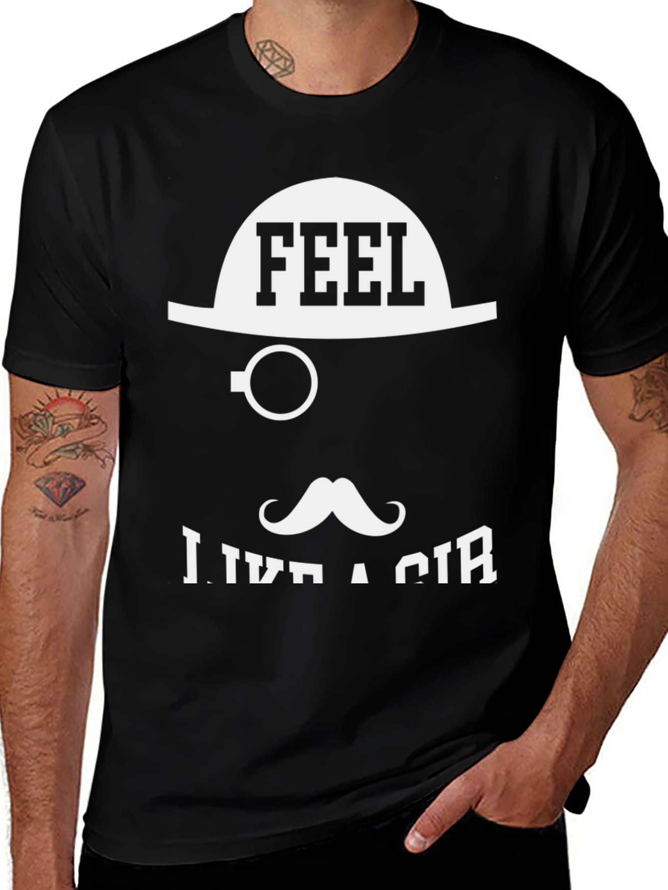 Variant 30 of Feel Like a Sir Graphic T-Shirt - Black