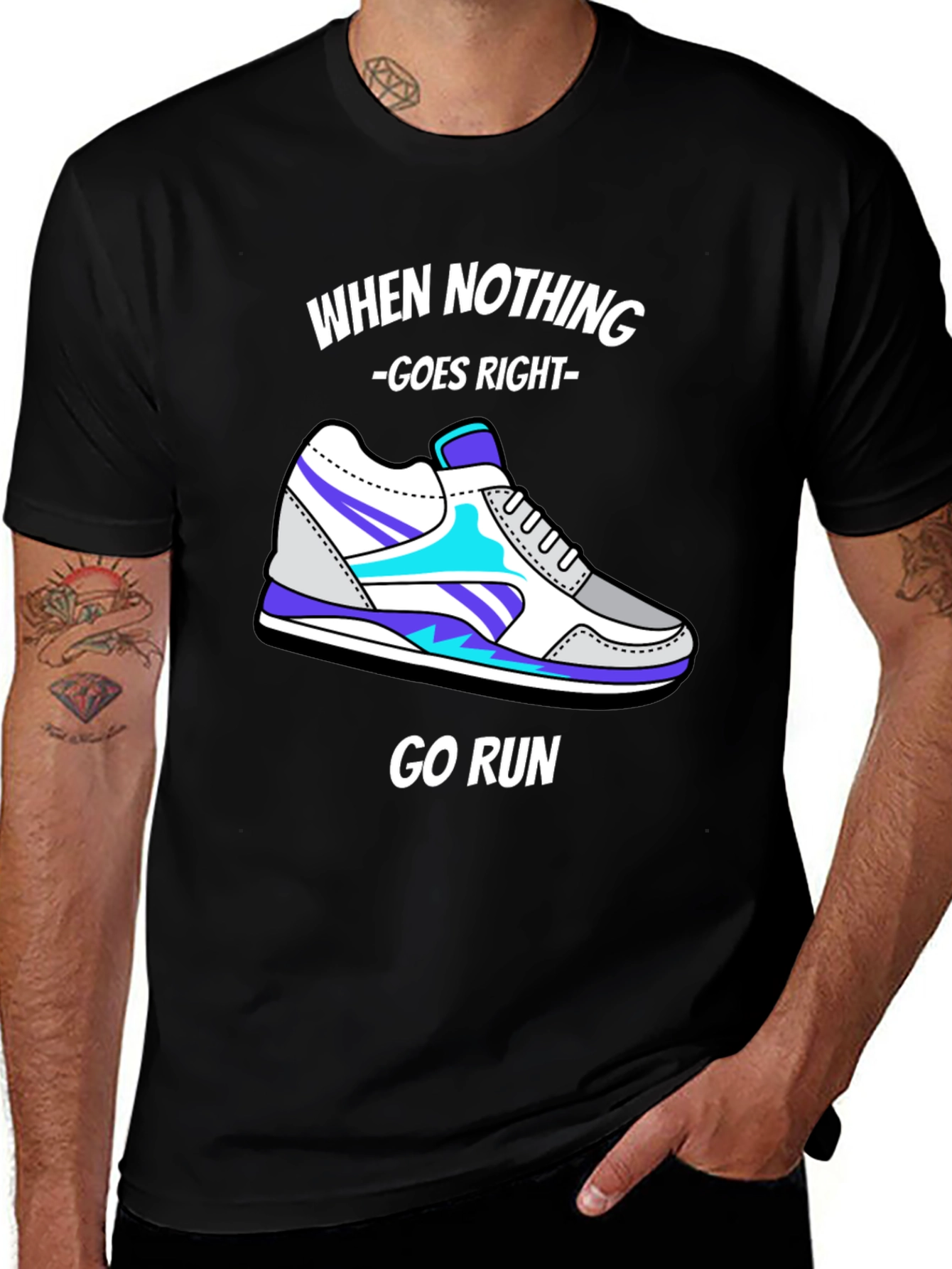 Variant 21 of Go Run Graphic Tee - Men's Black T-Shirt