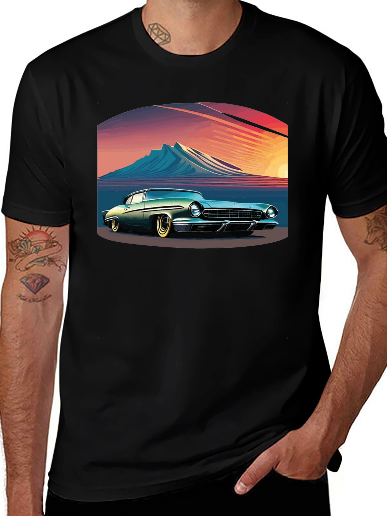 Vintage Car Graphic Tee - Retro Style